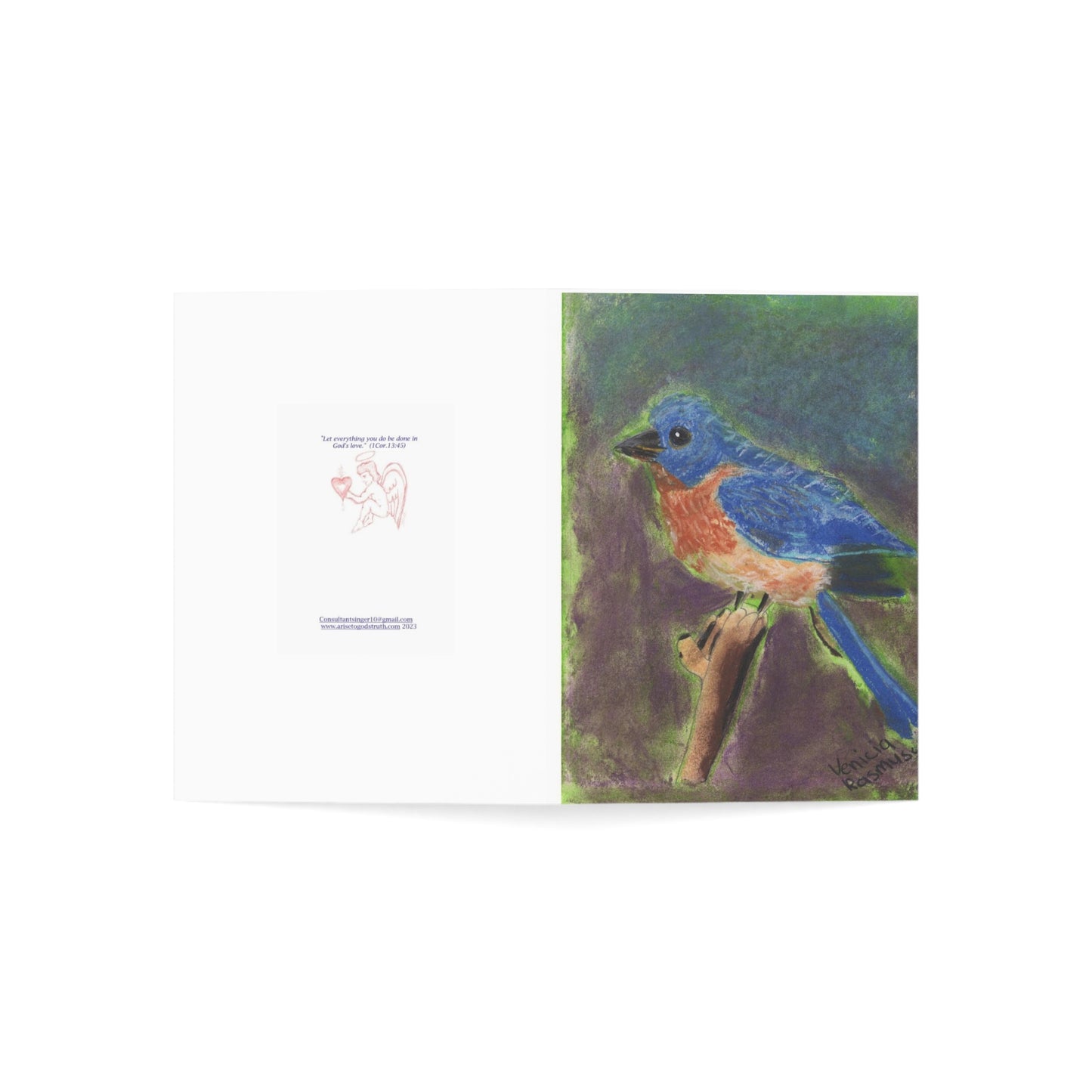 Bluebird OF HAPPINESS Greeting Cards (1, 10, 30, and 50pcs)