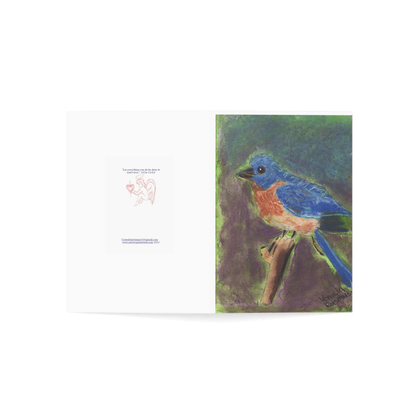 Bluebird OF HAPPINESS Greeting Cards (1, 10, 30, and 50pcs)