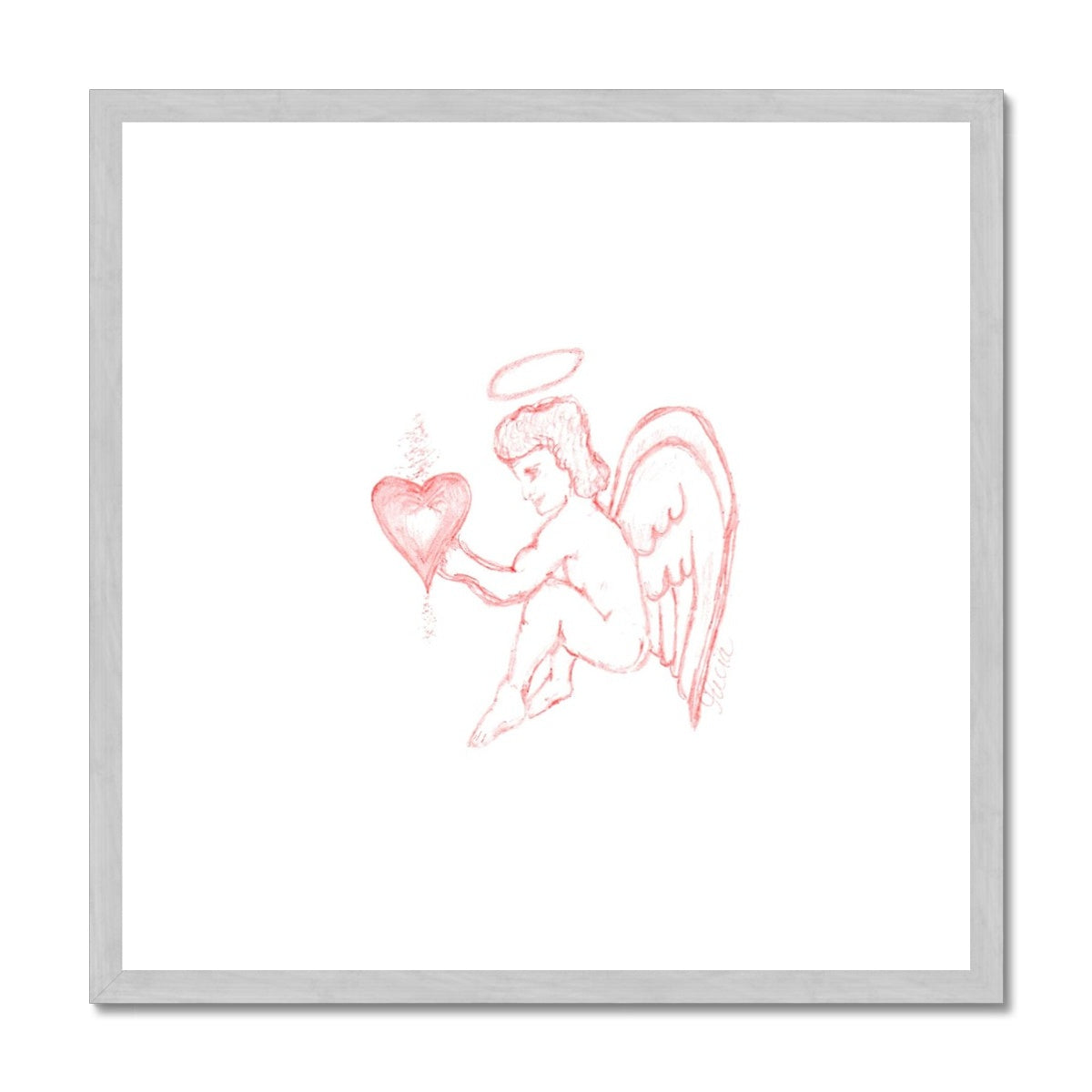 ANGEL HEART CHILDREN'S ROOM GOLD AND SILVER FRAMED PRINT