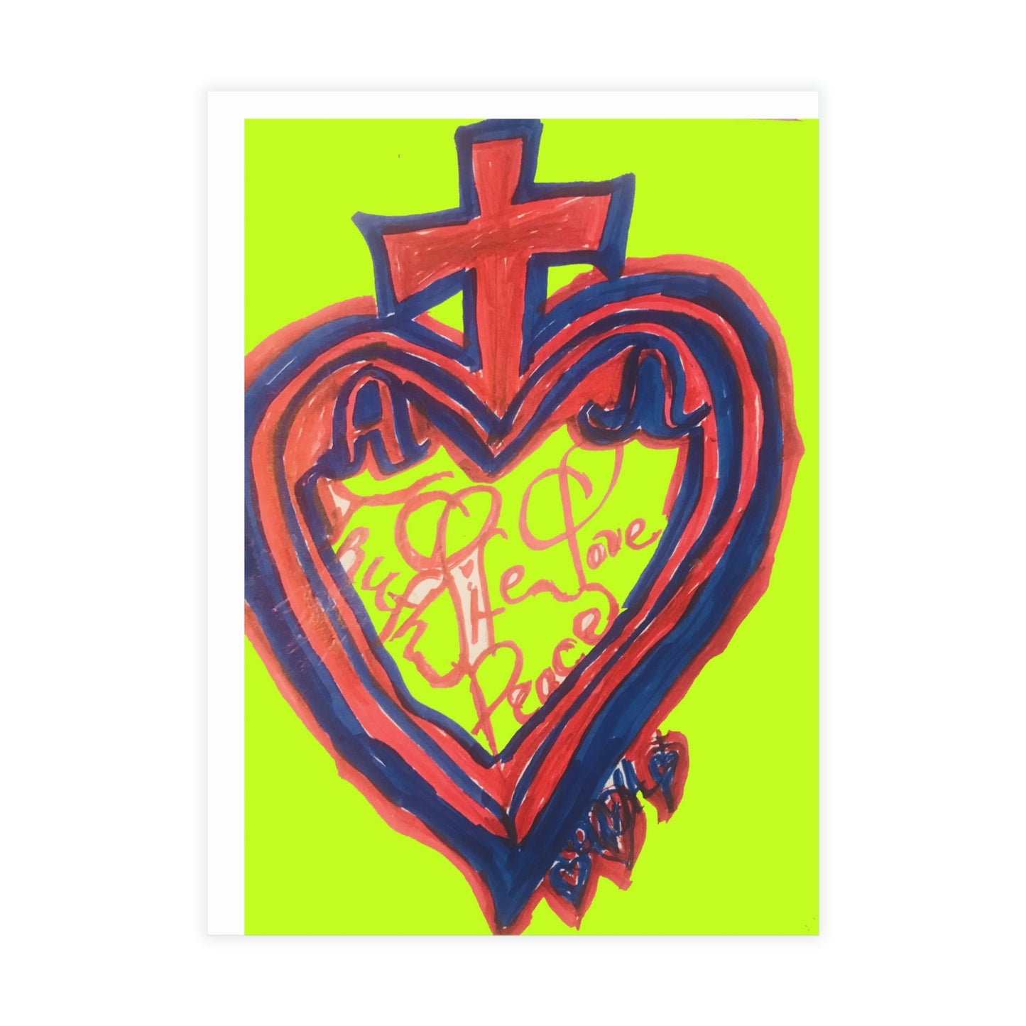 SACRED HEART OF ALL OF LIFE GREEN CARDS (Greeting Card Bundles (10, 30, 50 pcs))