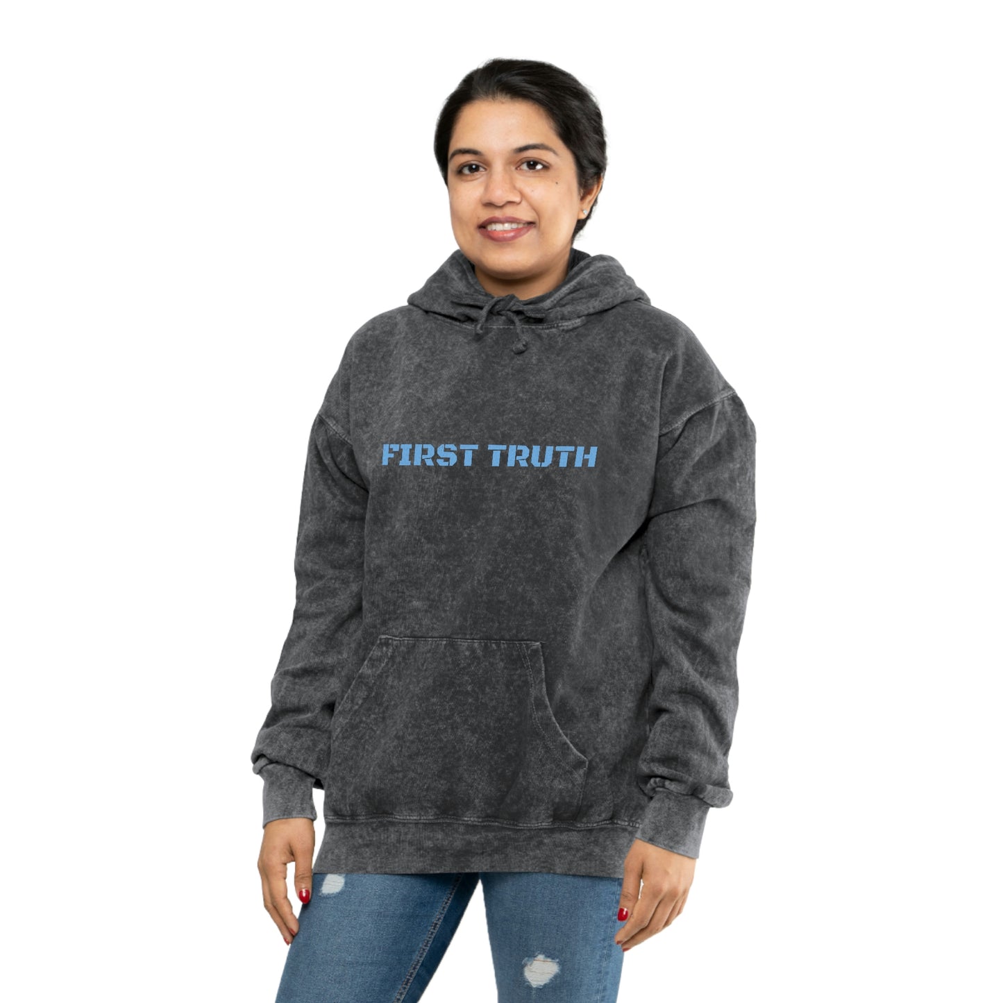 FIRST TRUTH UNISEX MINERAL WASH HOODIE