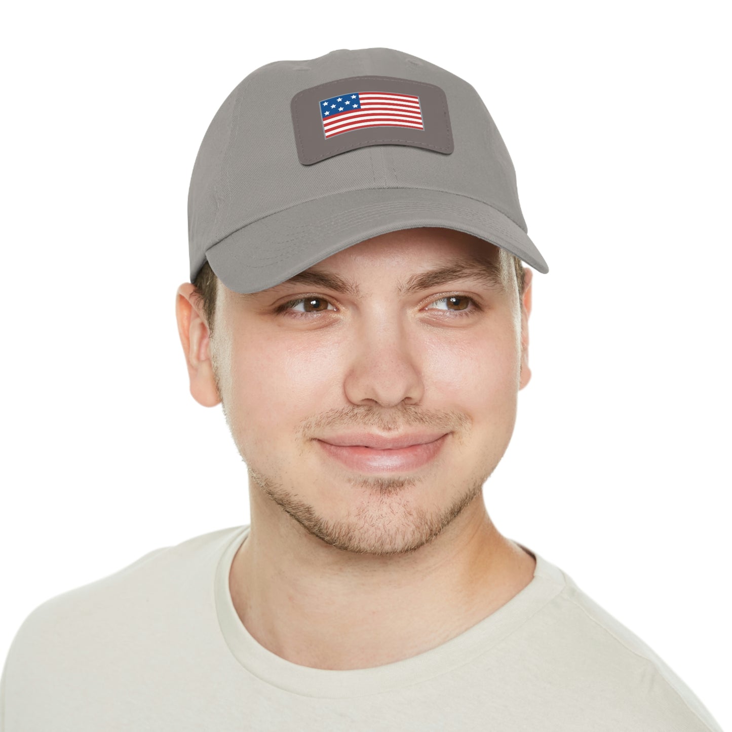 ALIVE HAT WITH LEATHER AMERICAN FLAG