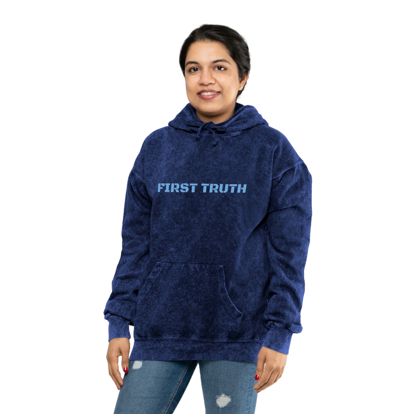 FIRST TRUTH UNISEX MINERAL WASH HOODIE