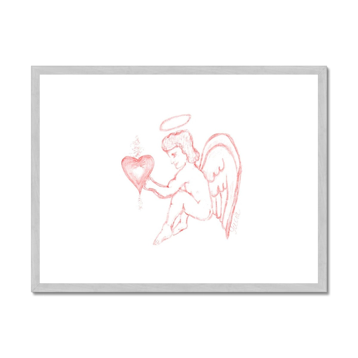 ANGEL HEART CHILDREN'S ROOM GOLD AND SILVER FRAMED PRINT