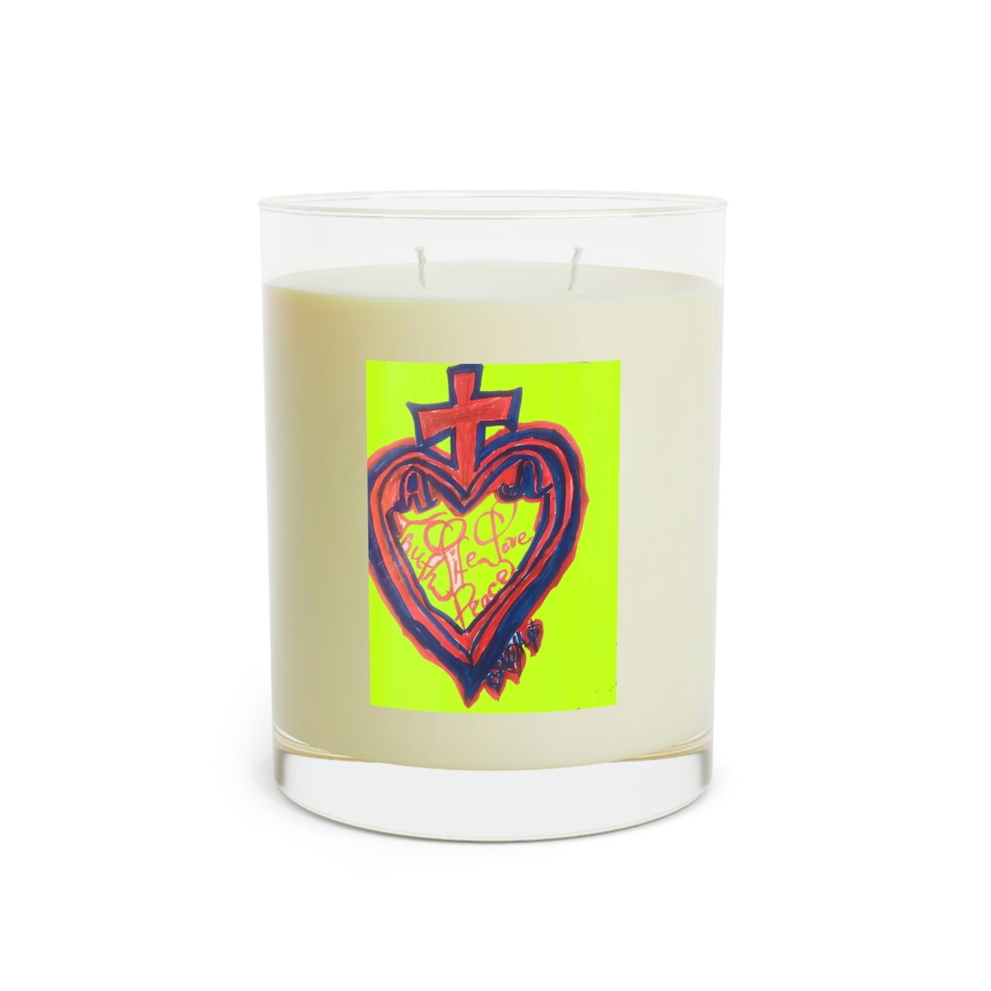 PRAYER MIRACLE SACRED HEART OF FAITH HOPE LOVE JUSTICE (Scented Candle - Full Glass, 11oz)