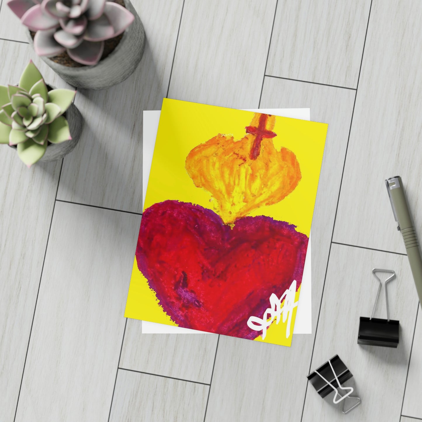 SACRED HEART OF HEAVENLY CARD (Greeting Card Bundles (10, 30, 50 pcs))