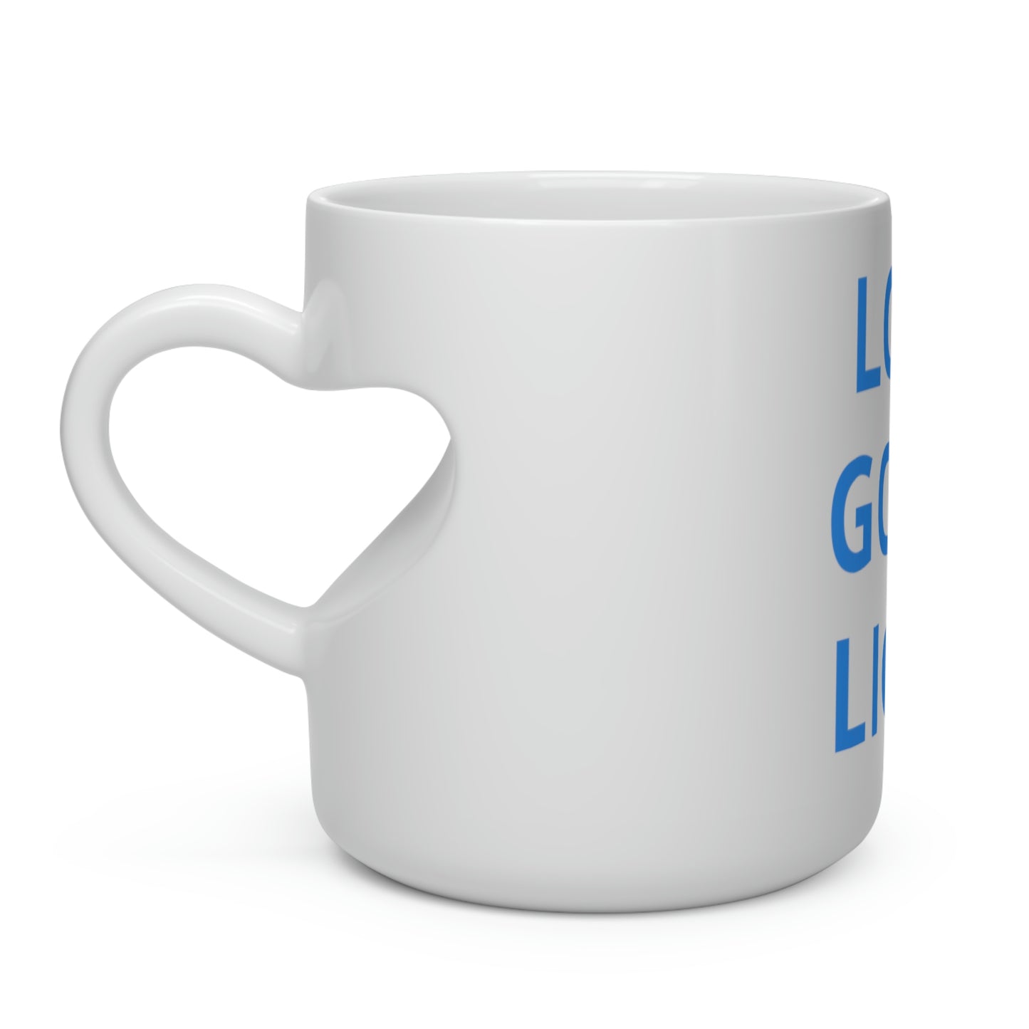 LOVE GOD'S LIGHT MUG (Heart Shape Mug)