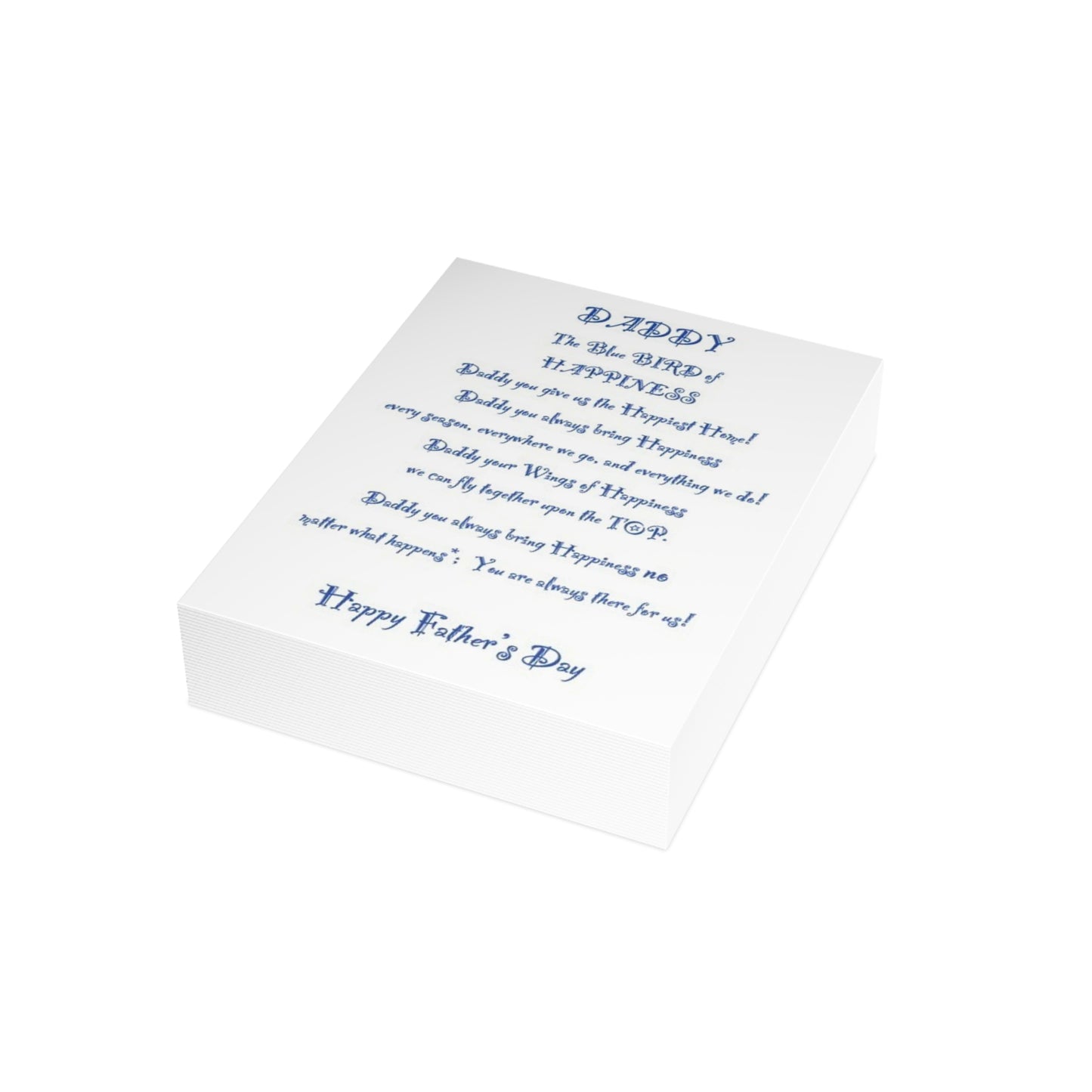 Daddy the Bluebird of Happiness Card (Greeting Cards (1, 10, 30, and 50pcs))