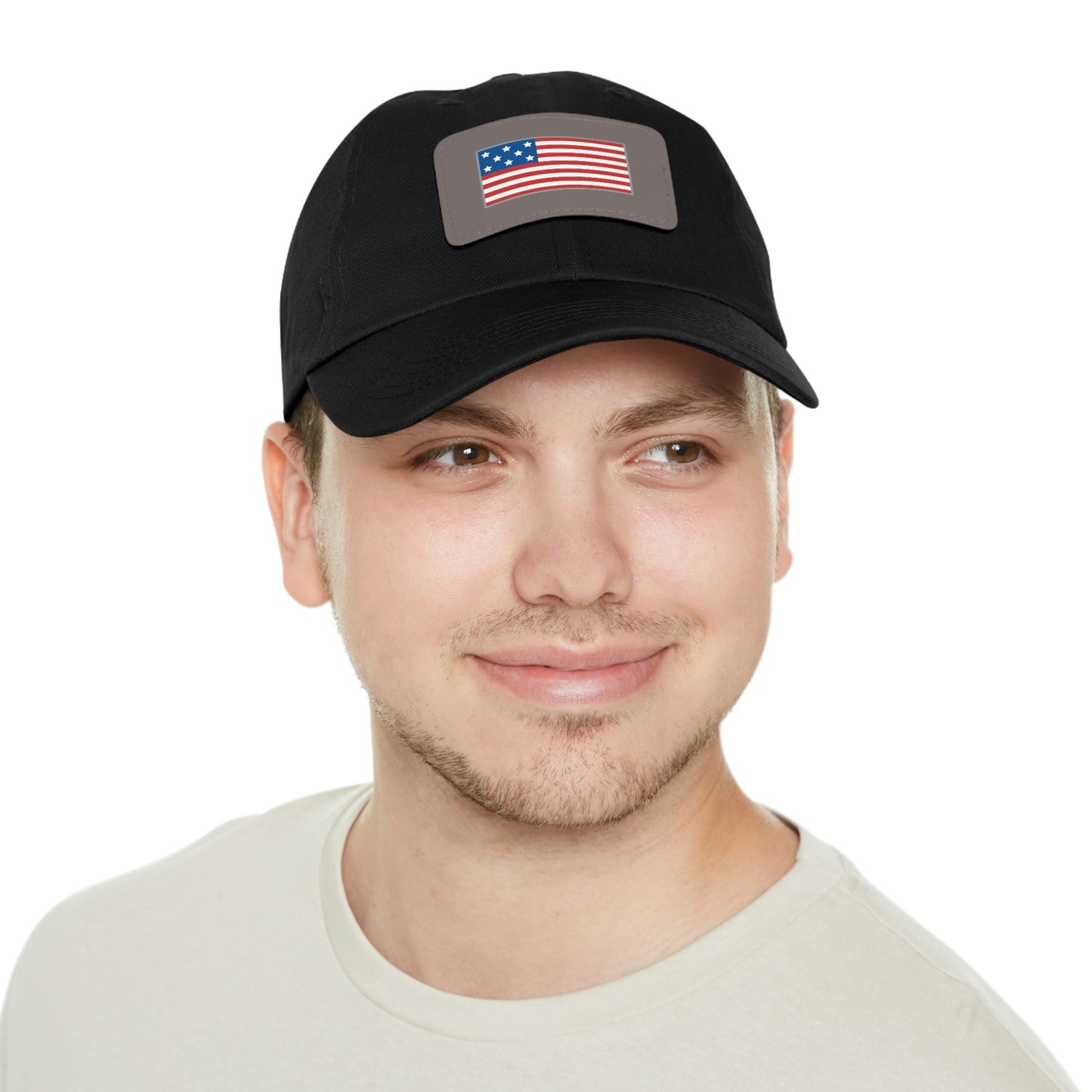 ALIVE HAT WITH LEATHER AMERICAN FLAG