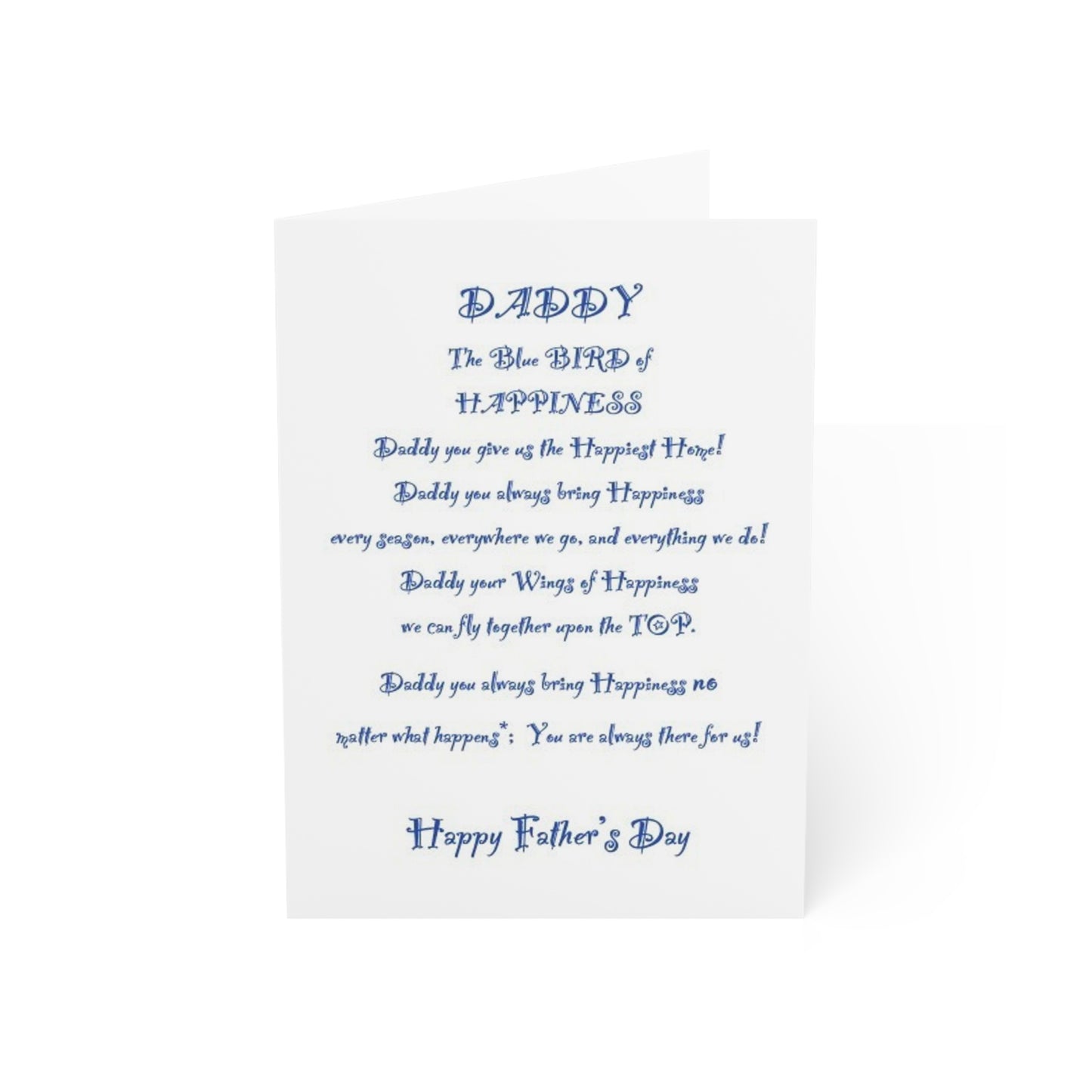 Daddy the Bluebird of Happiness Card (Greeting Cards (1, 10, 30, and 50pcs))