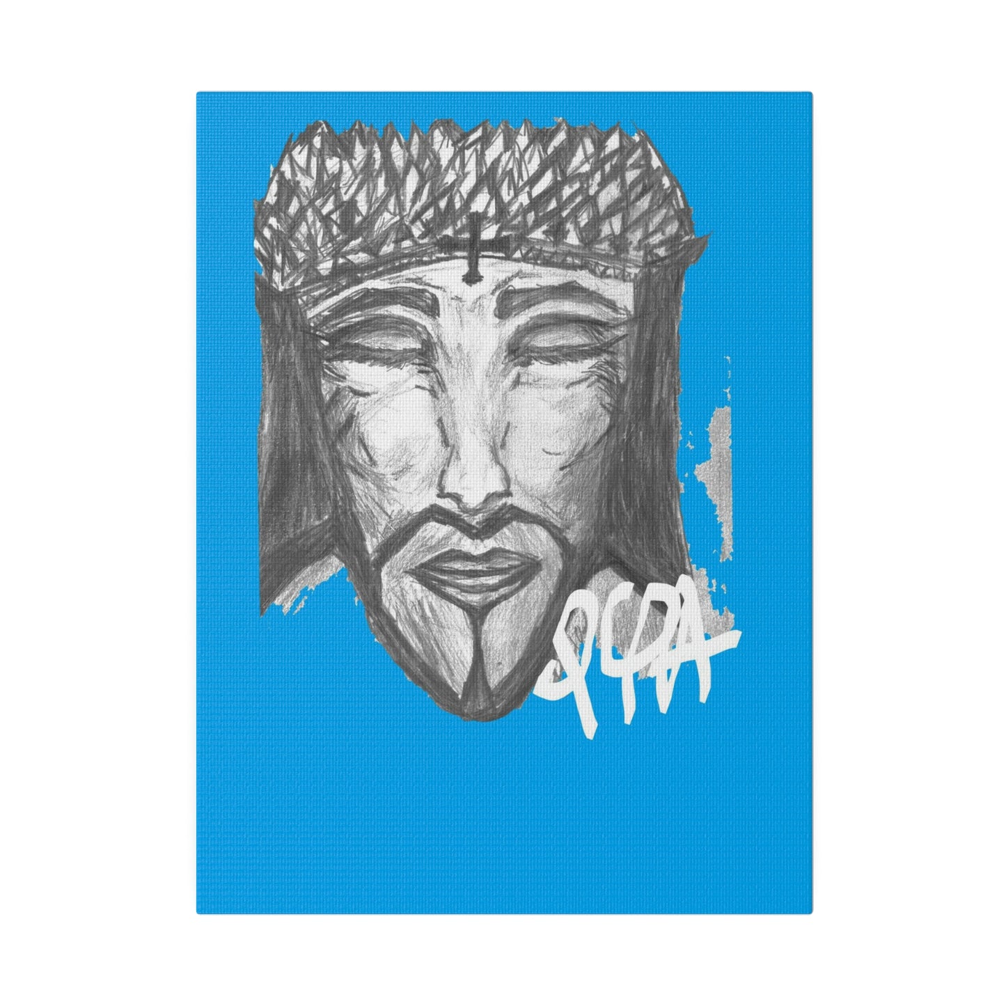 FACE OF JESUS CHRIST PRAYING TO THE FATHER LIVING WATERS CANVAS (Matte Canvas, Stretched, 0.75")