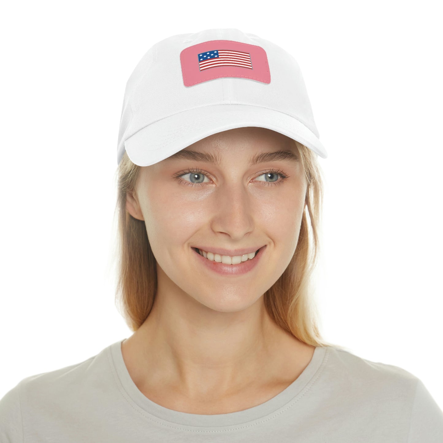 ALIVE HAT WITH LEATHER AMERICAN FLAG