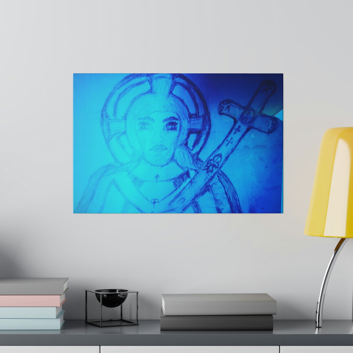 JESUS ON THE THRONE BLUE CANVAS (Matte Canvas, Stretched, 0.75)