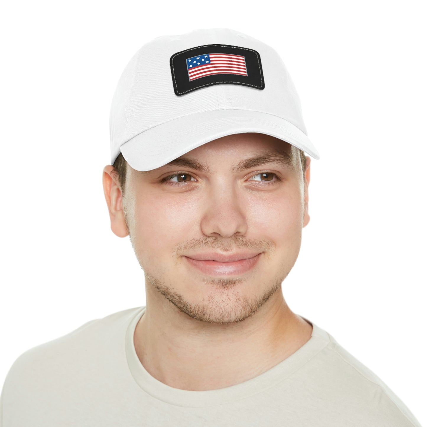 ALIVE HAT WITH LEATHER AMERICAN FLAG