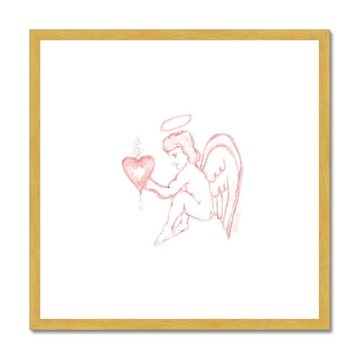 ANGEL HEART CHILDREN'S ROOM GOLD AND SILVER FRAMED PRINT