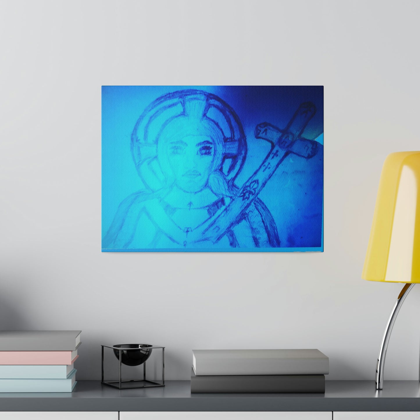 JESUS ON THE THRONE BLUE CANVAS (Matte Canvas, Stretched, 0.75)