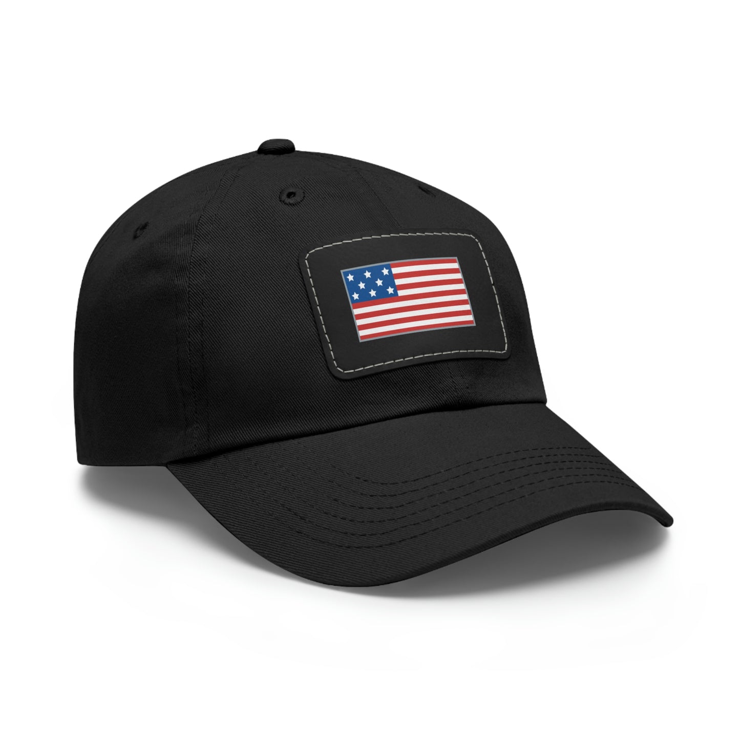 ALIVE HAT WITH LEATHER AMERICAN FLAG