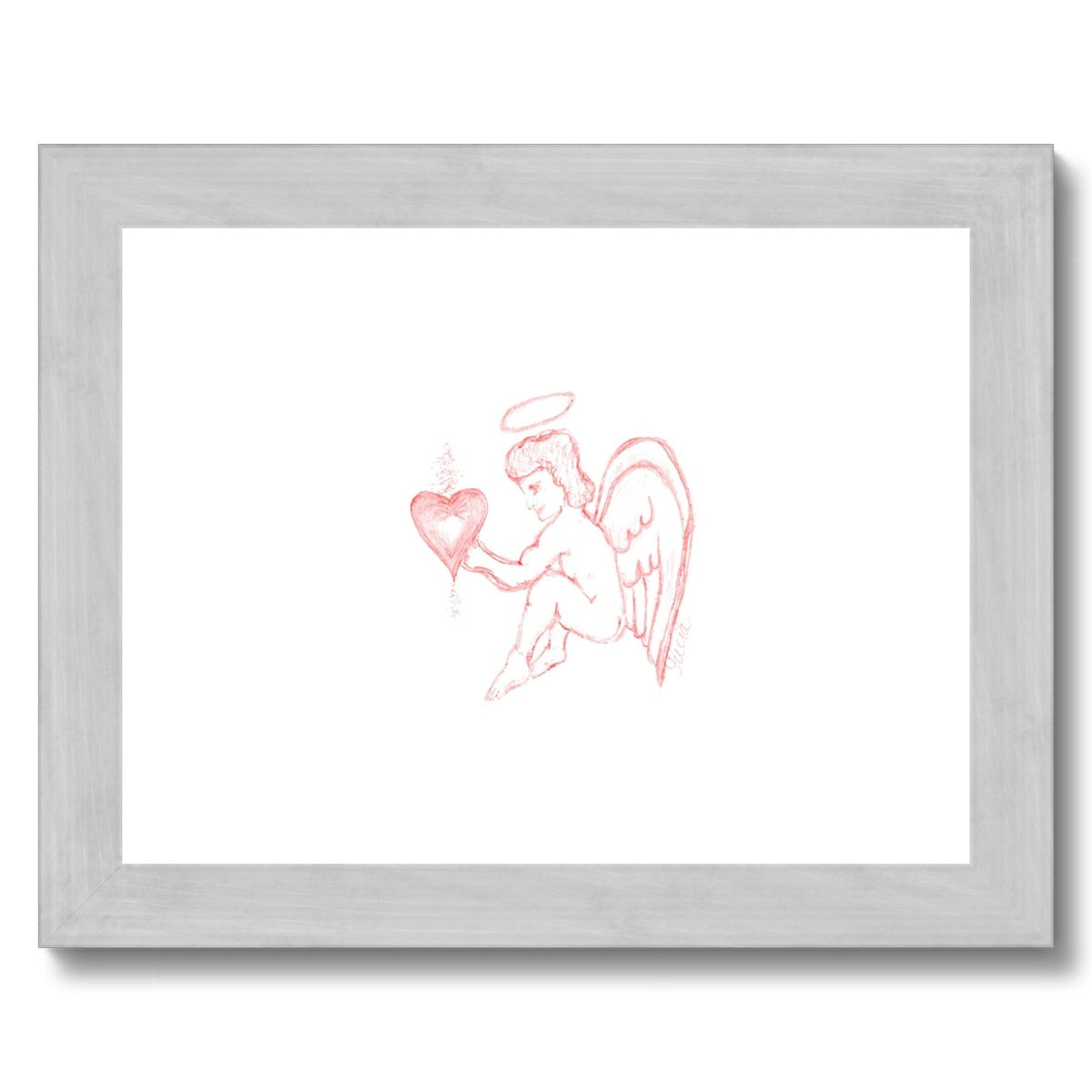 ANGEL HEART FOR CHILDREN GOLD AND SILVER FRAMED AND MOUNTED PRINT