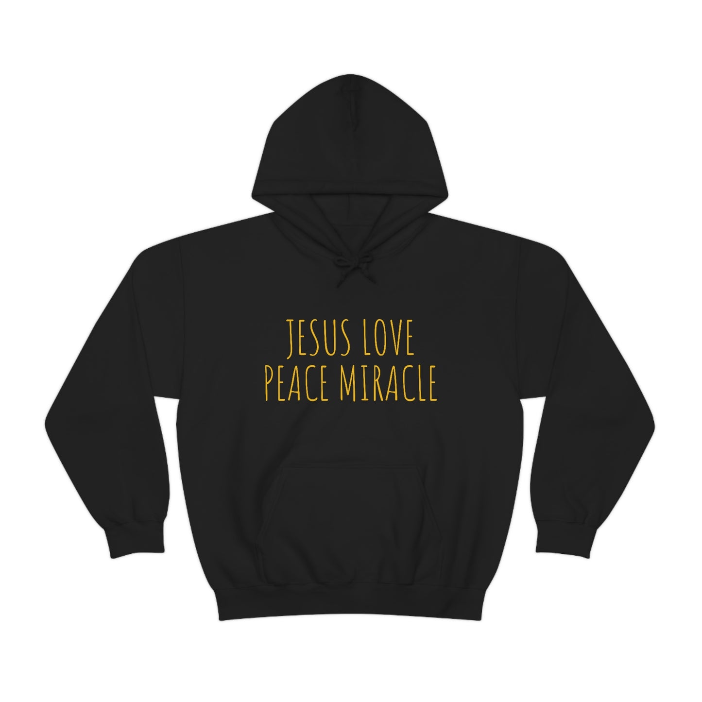 JESUS LOVE PEACE MIRACLE SWEATSHIRT (Unisex Heavy Blend™ Hooded Sweatshirt)