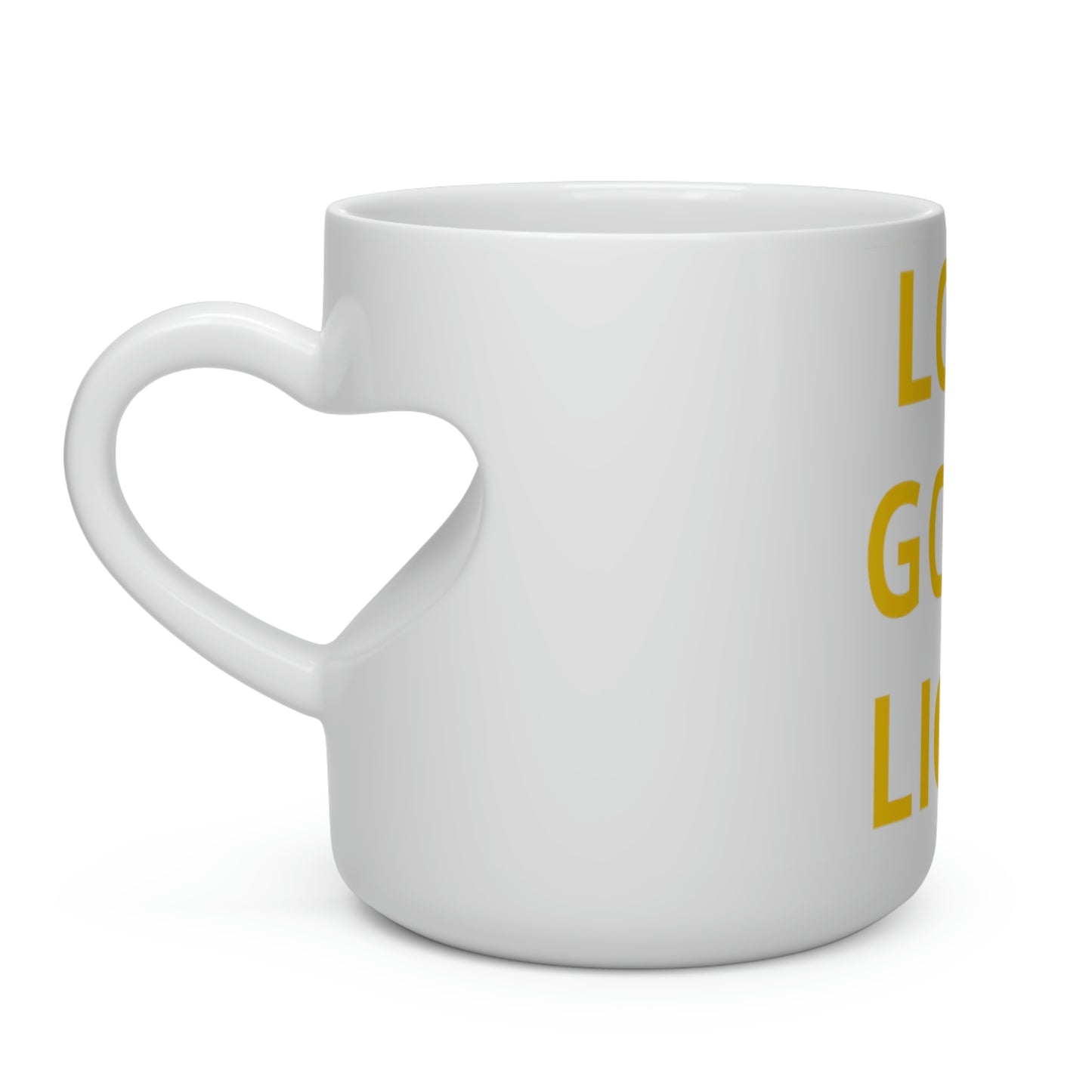 LOVE GOD'S LIGHT YELLOW MUG (Heart Shape Mug)