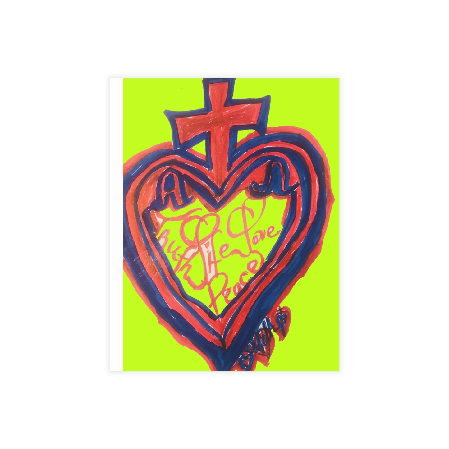 SACRED HEART OF ALL OF LIFE GREEN CARDS (Greeting Card Bundles (10, 30, 50 pcs))