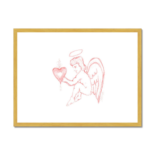ANGEL HEART CHILDREN'S ROOM GOLD AND SILVER FRAMED PRINT