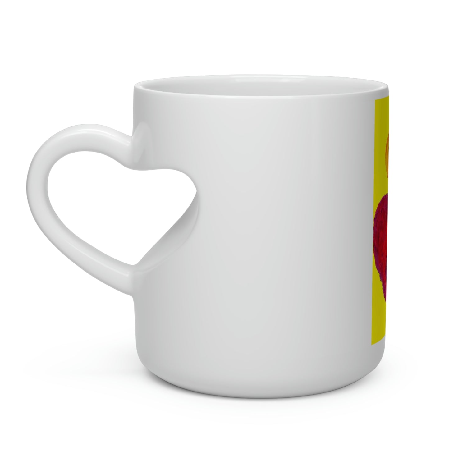 SACRED HEART HEAVENLY YELLOW MUG (Heart Shape Mug)