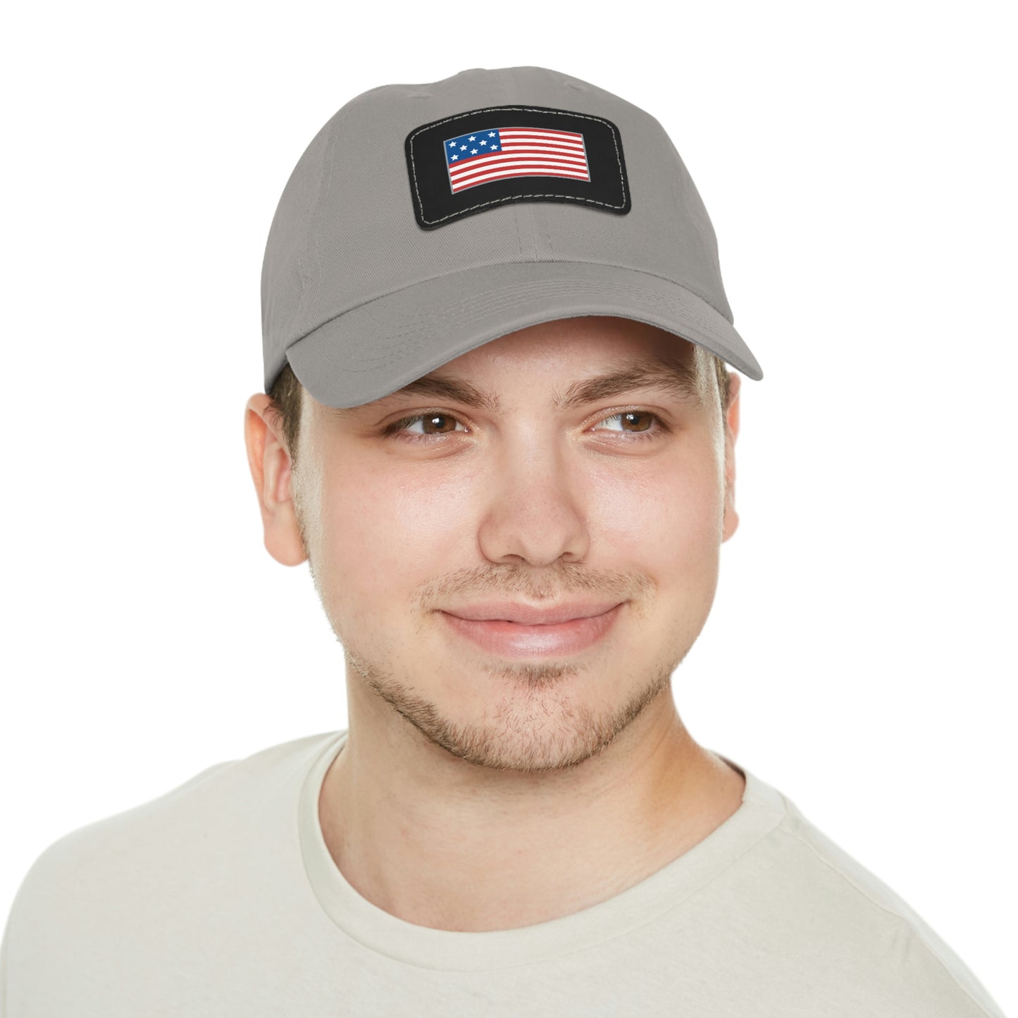 ALIVE HAT WITH LEATHER AMERICAN FLAG