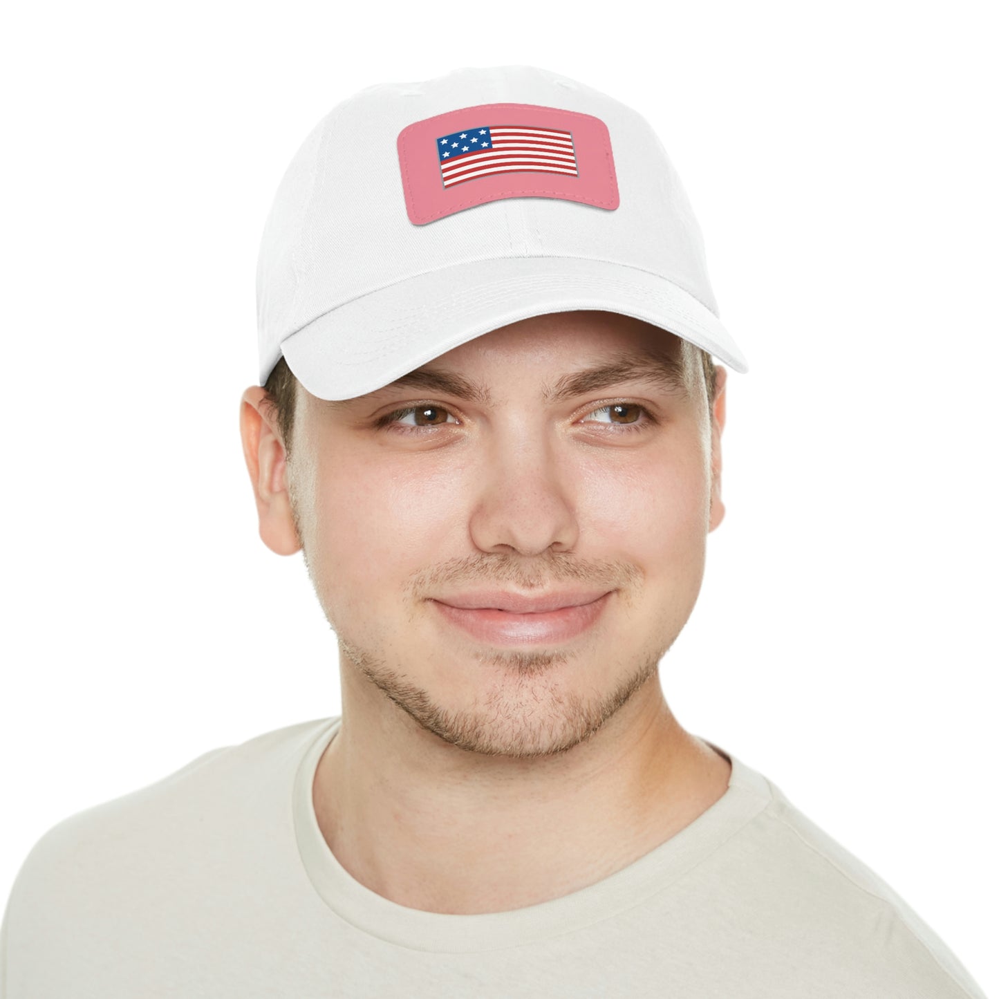 ALIVE HAT WITH LEATHER AMERICAN FLAG