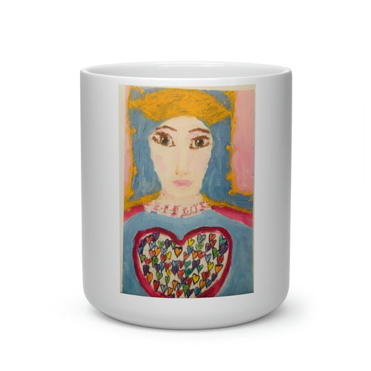 VIRGIN MARY SACRED HEART OF LIFE MUG (Heart Shape Mug)