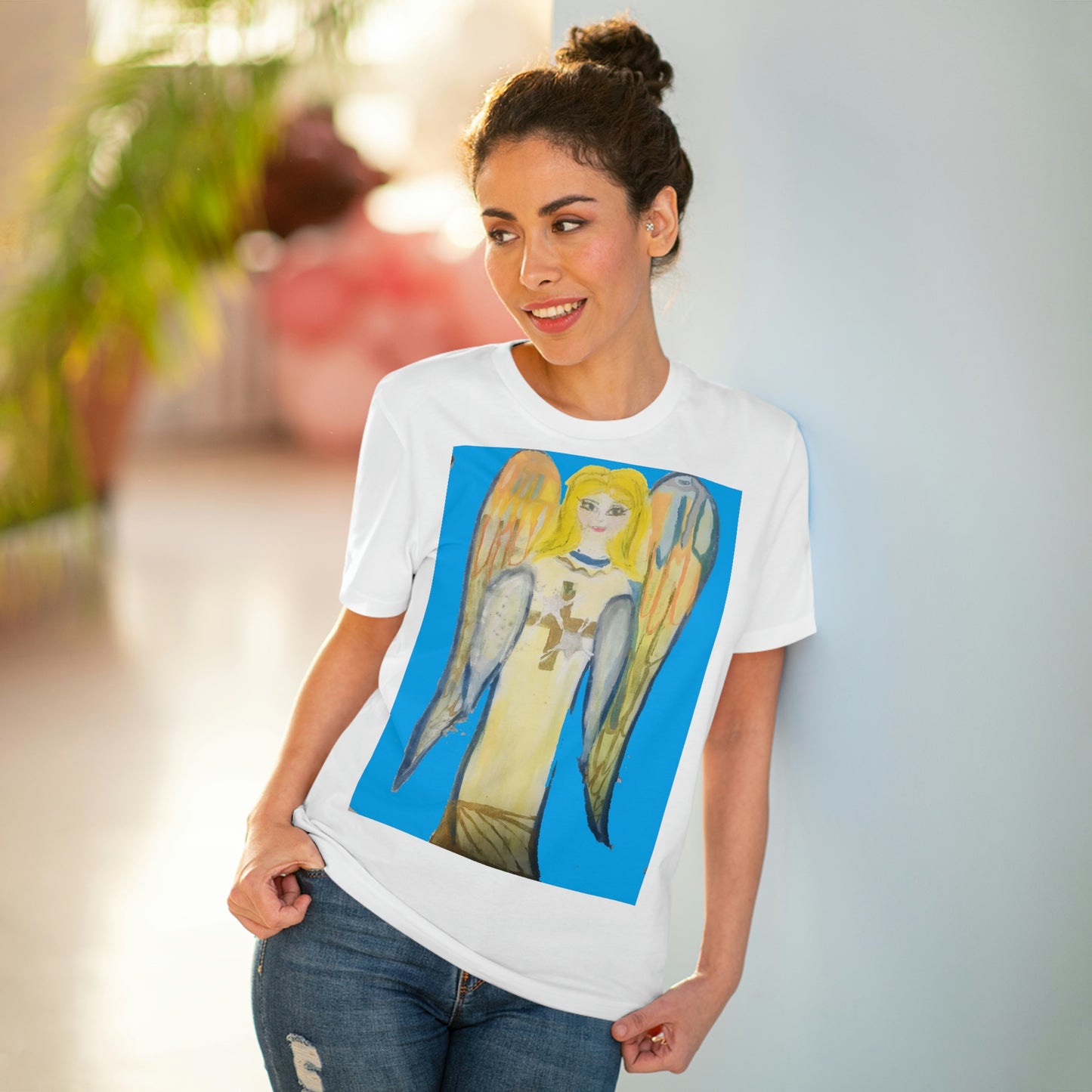 Unisex Angel of God Blue Living Waters Organic Creator T-shirt