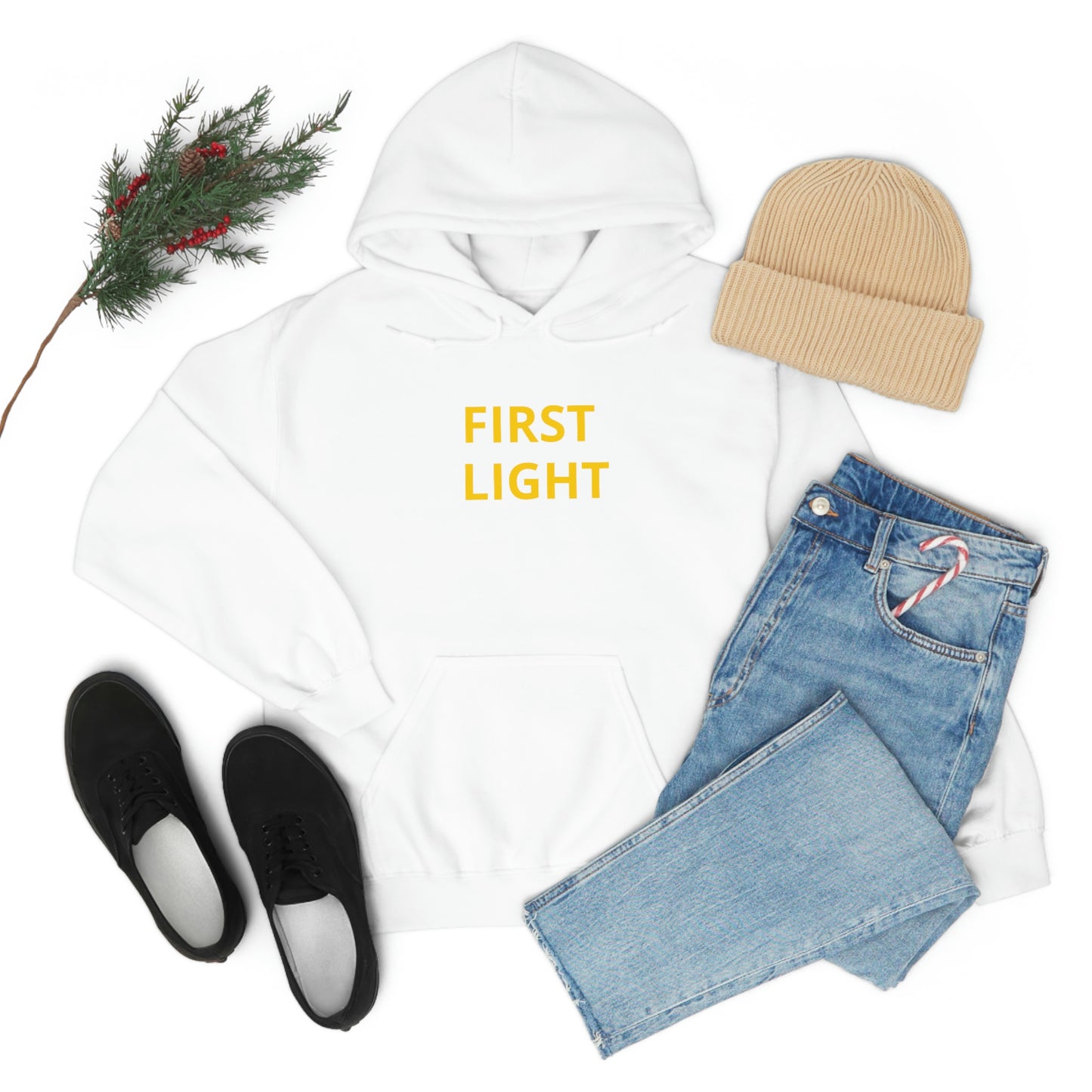 FIRST LIGHT SWEATSHIRT (Unisex Heavy Blend™ Hooded Sweatshirt)