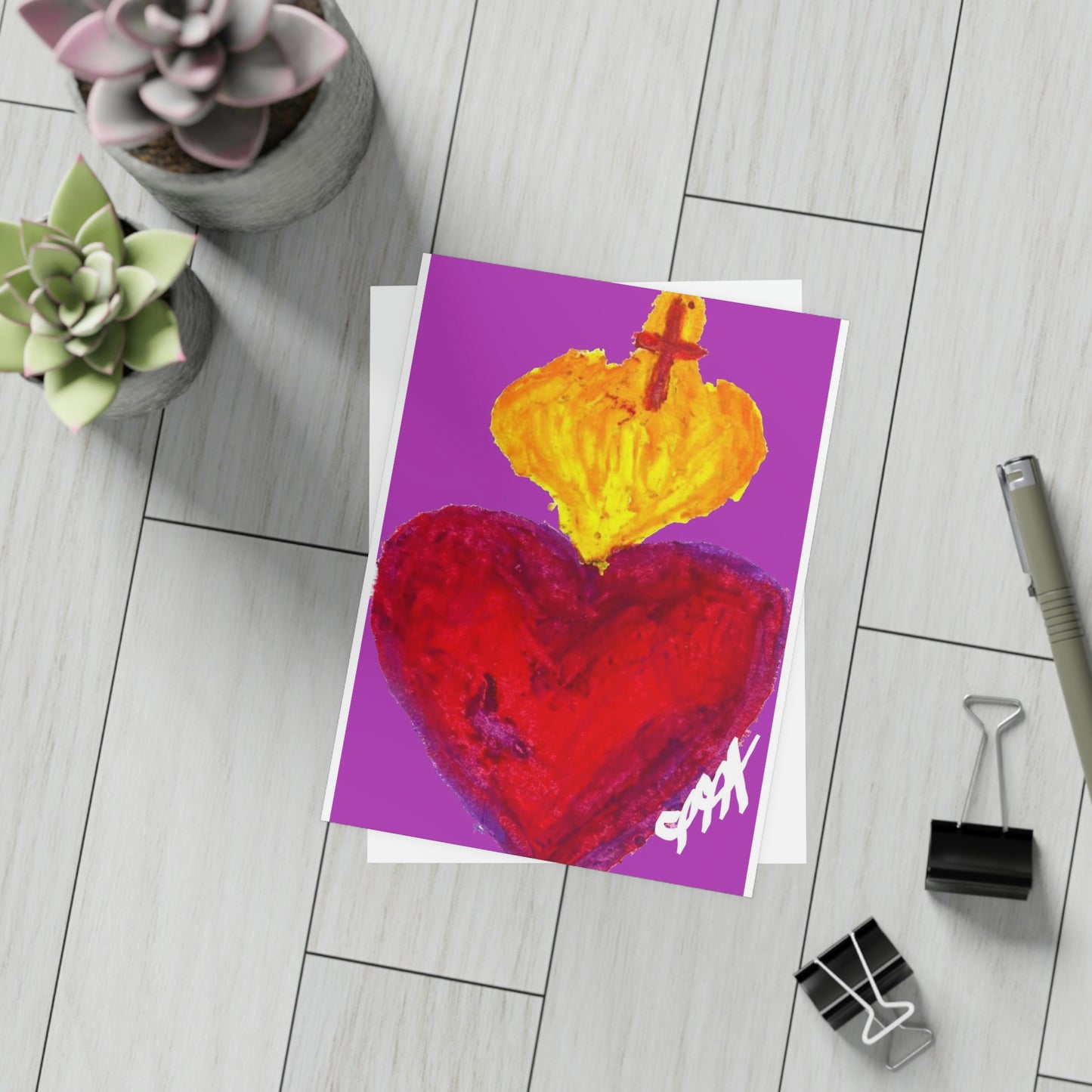 SACRED HEART PURPLE DAY CARDS (Greeting Card Bundles (10, 30, 50 pcs))