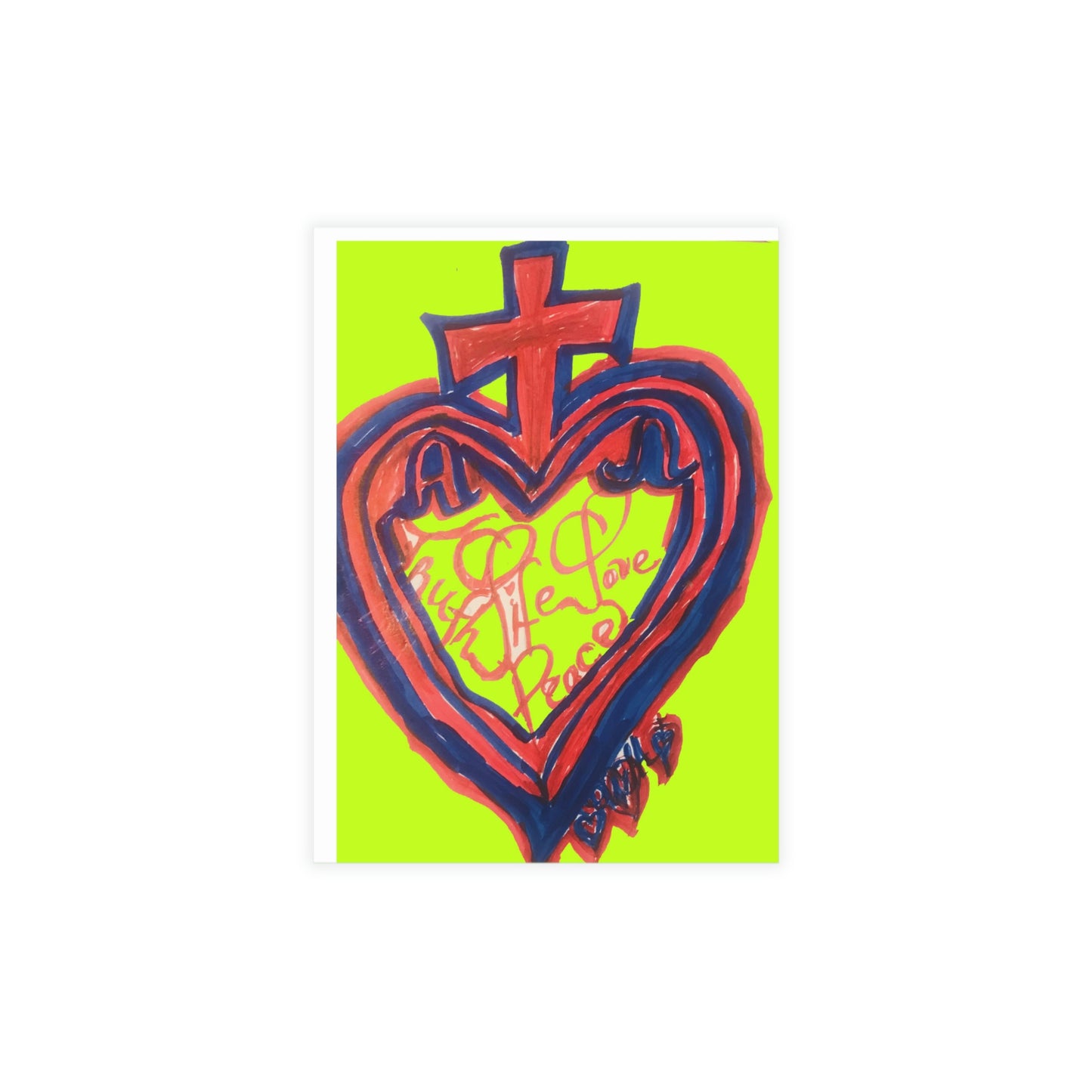 SACRED HEART OF ALL OF LIFE GREEN CARDS (Greeting Card Bundles (10, 30, 50 pcs))