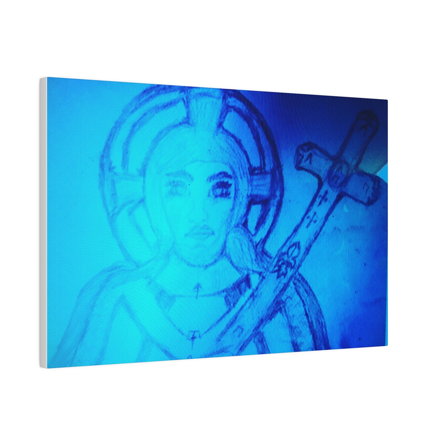 JESUS ON THE THRONE BLUE CANVAS (Matte Canvas, Stretched, 0.75)