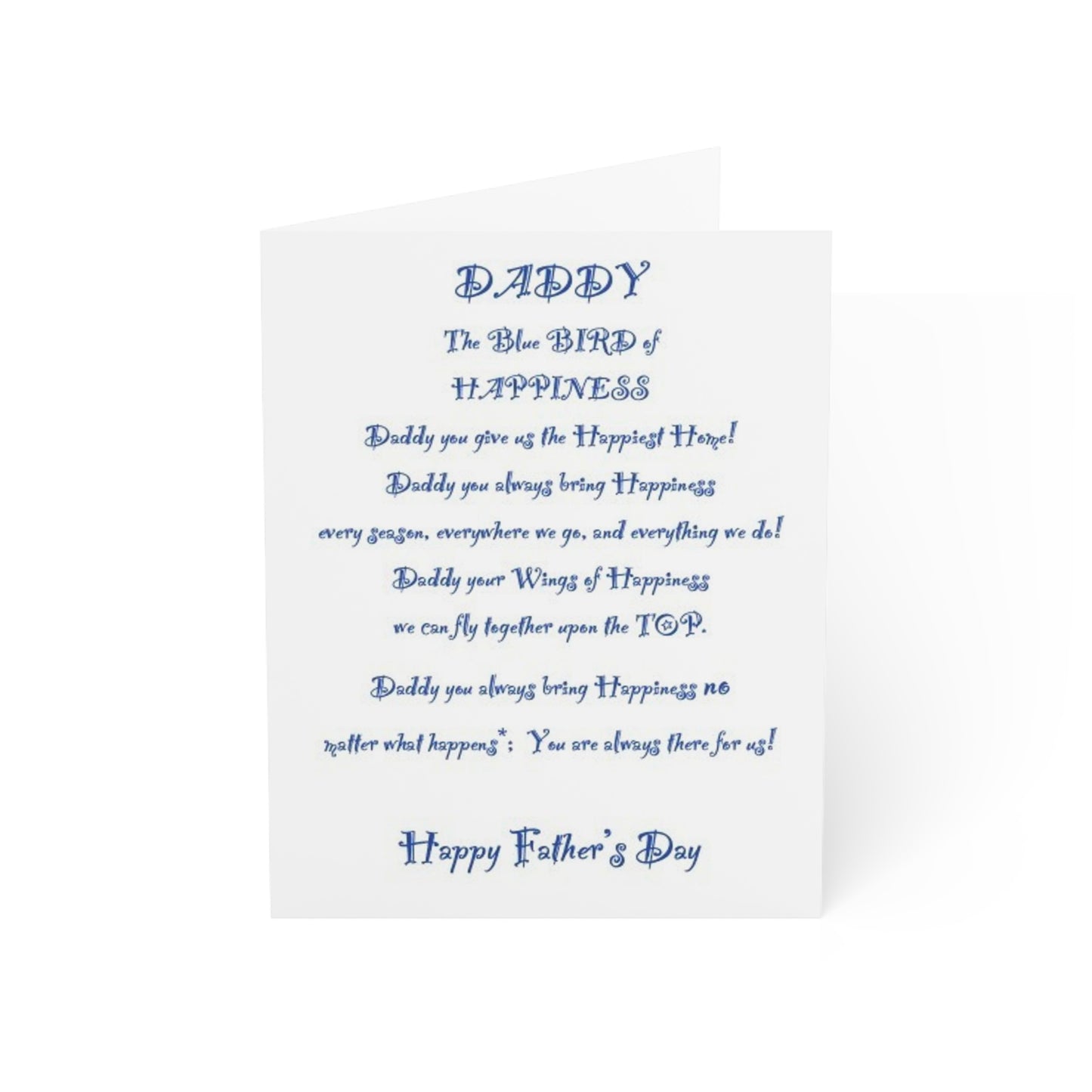 Daddy the Bluebird of Happiness Card (Greeting Cards (1, 10, 30, and 50pcs))