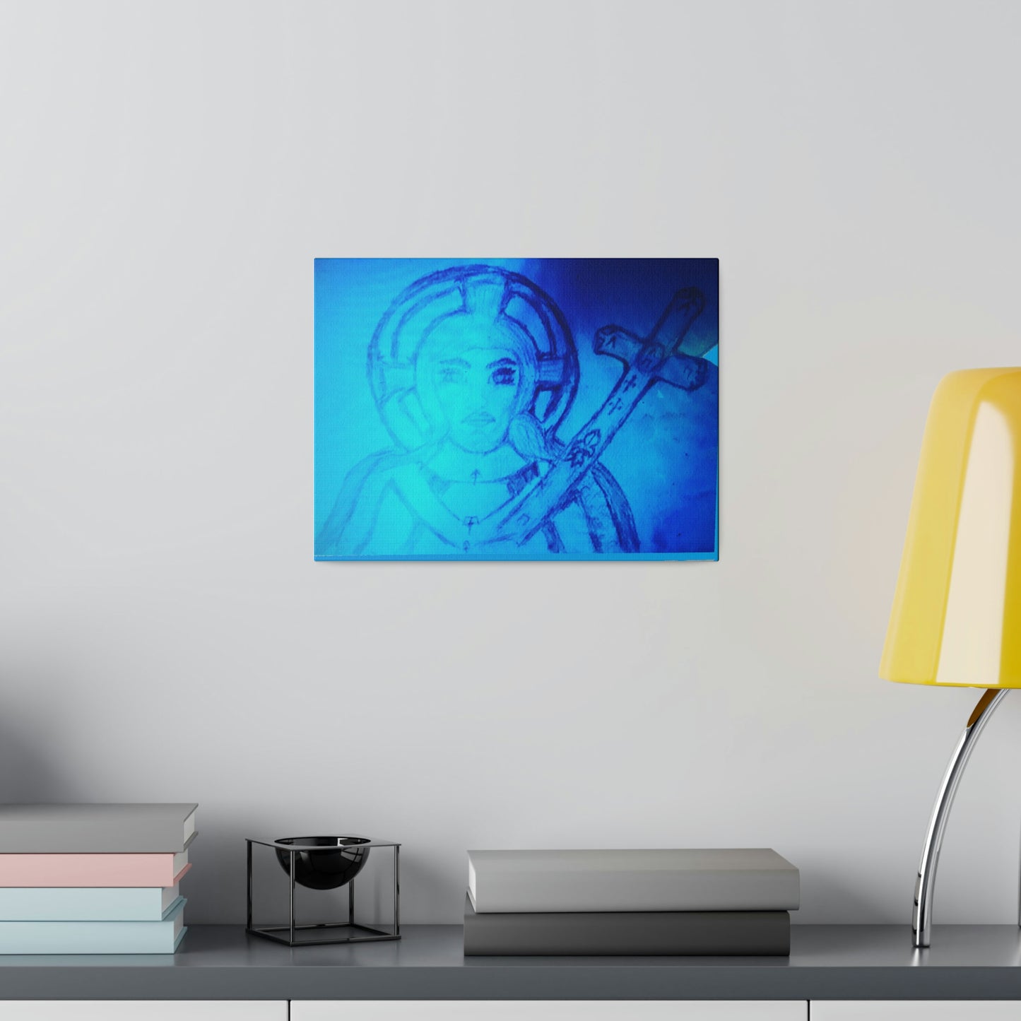 JESUS ON THE THRONE BLUE CANVAS (Matte Canvas, Stretched, 0.75)