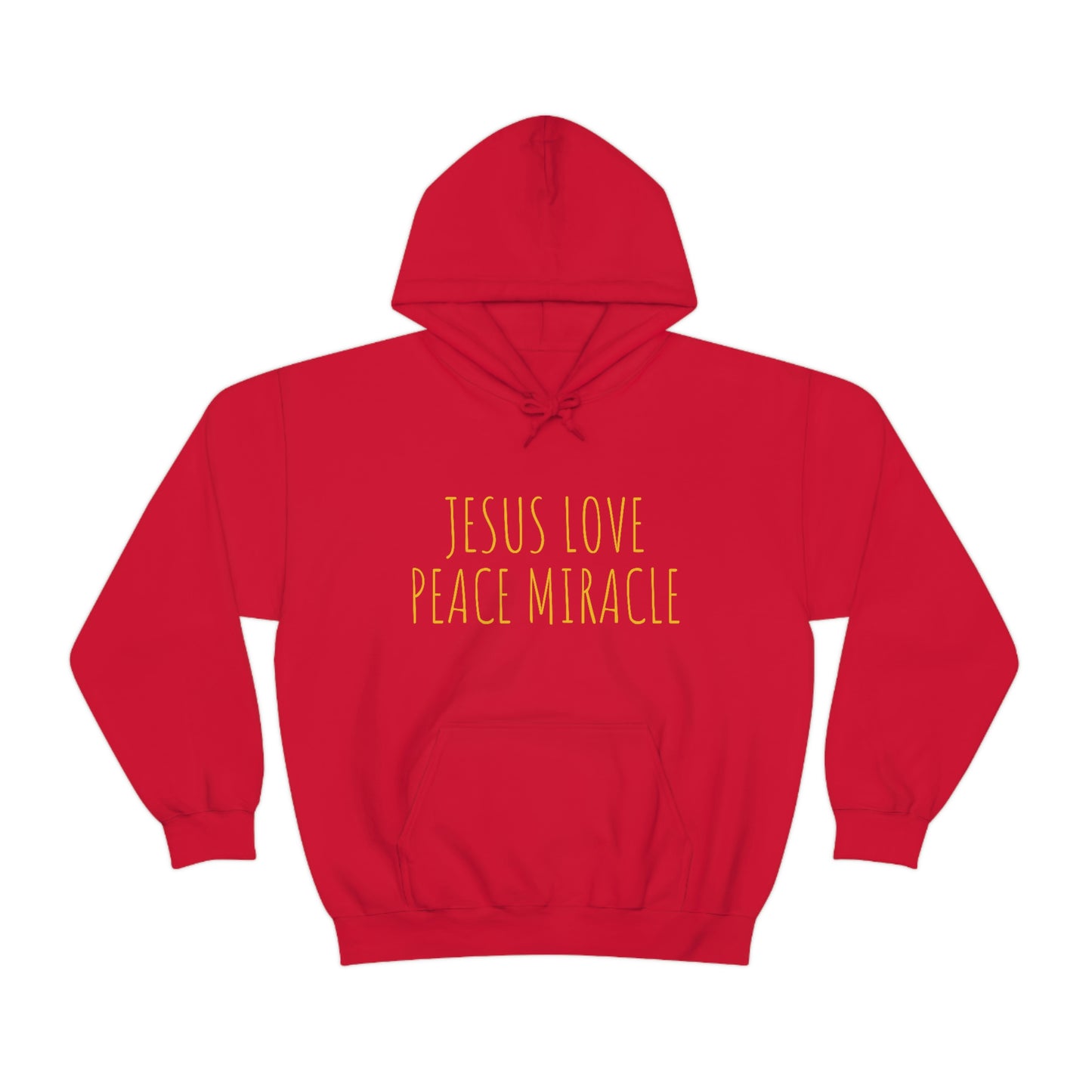 JESUS LOVE PEACE MIRACLE SWEATSHIRT (Unisex Heavy Blend™ Hooded Sweatshirt)