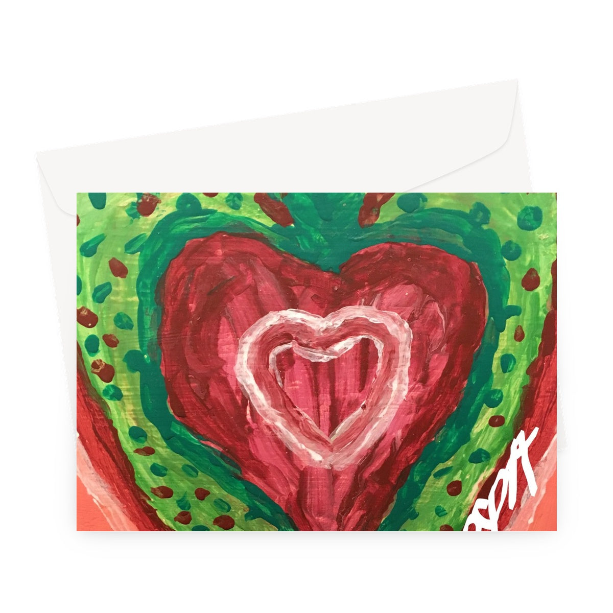 SACRED HEART OF THE SEED OF LIFE GREETING CARD