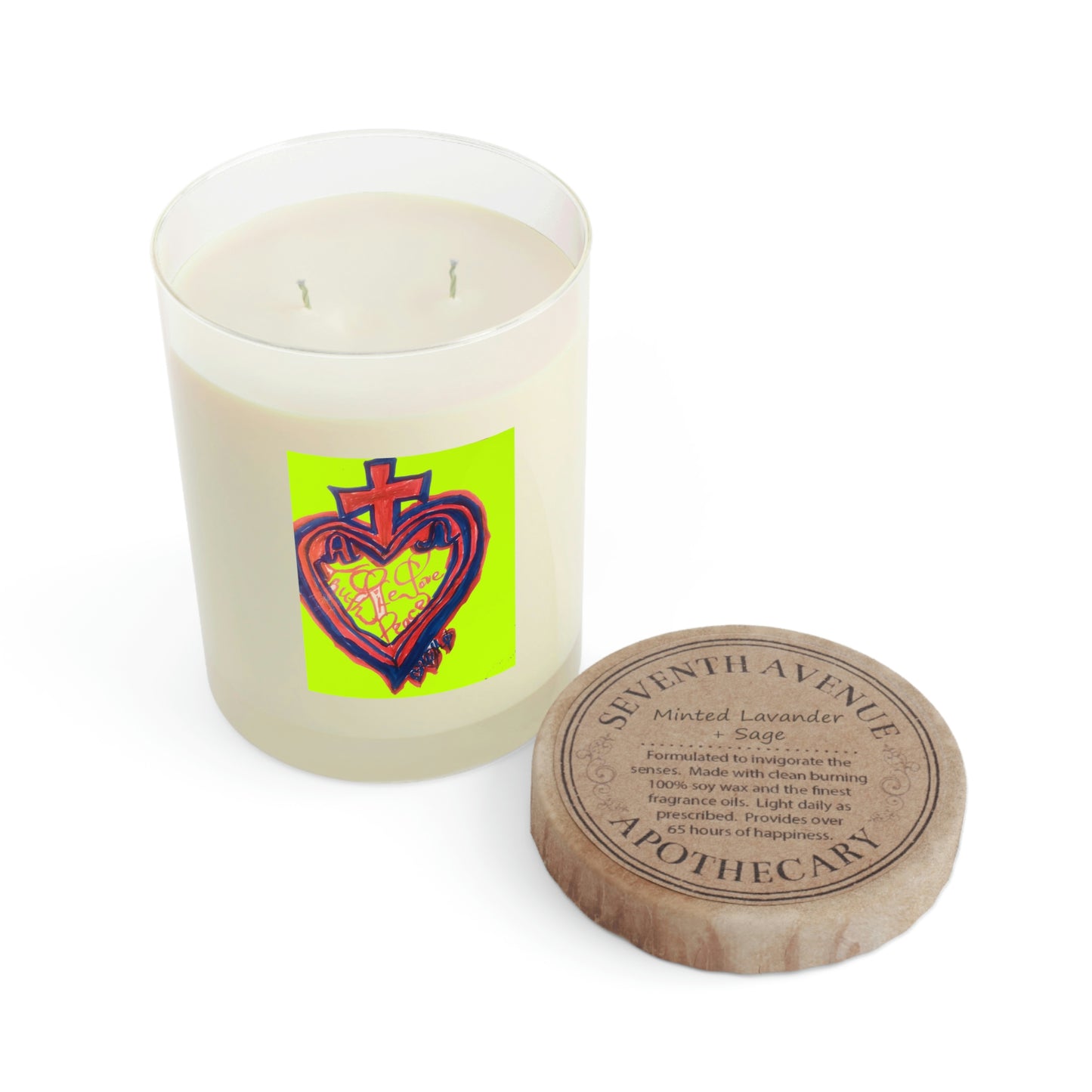 PRAYER MIRACLE SACRED HEART OF FAITH HOPE LOVE JUSTICE (Scented Candle - Full Glass, 11oz)