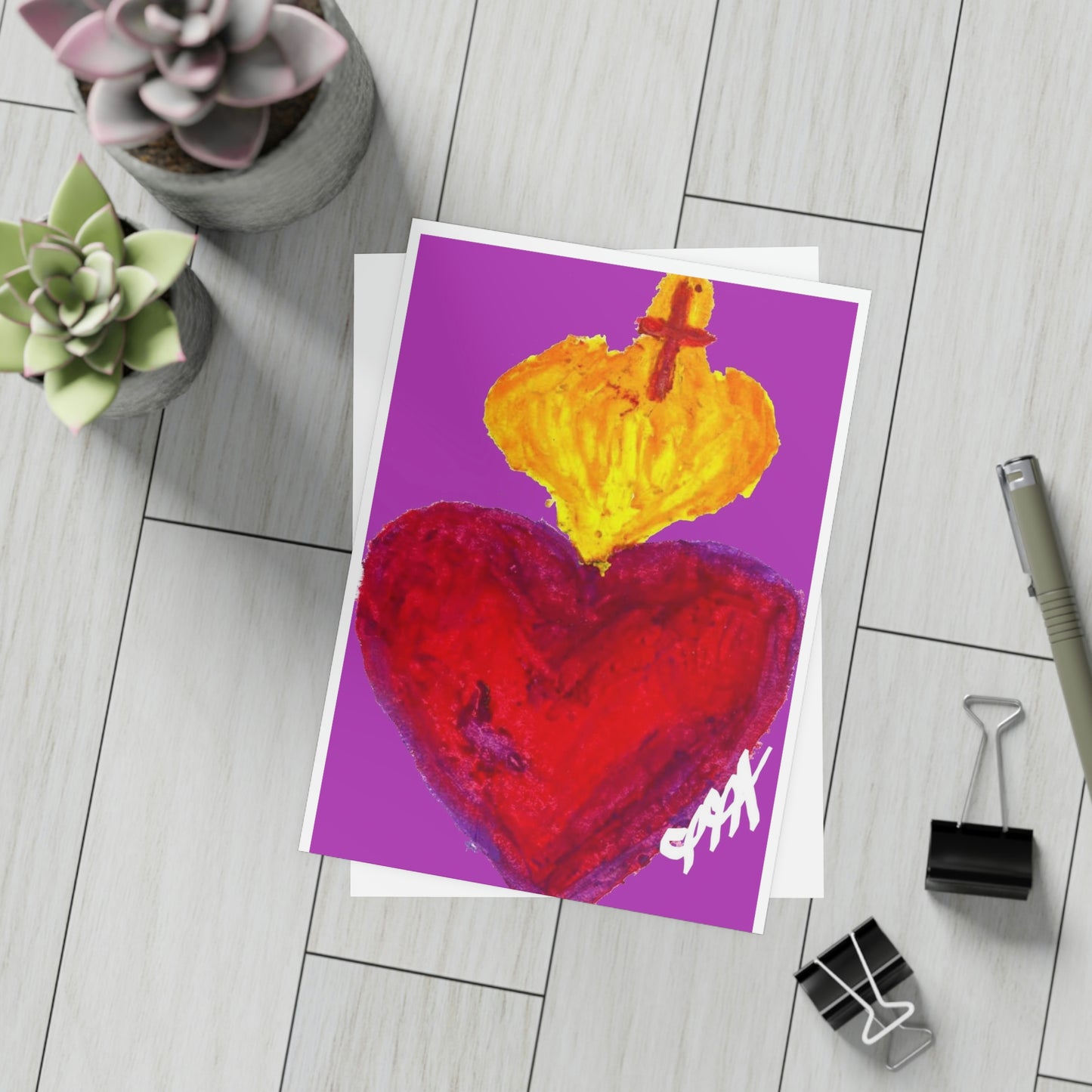 SACRED HEART PURPLE DAY CARDS (Greeting Card Bundles (10, 30, 50 pcs))