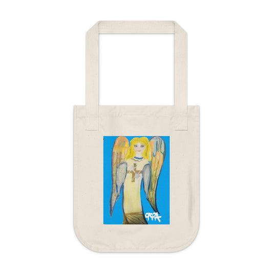 ANGEL OF LIGHT BLUE BAG (Organic Canvas Tote Bag)