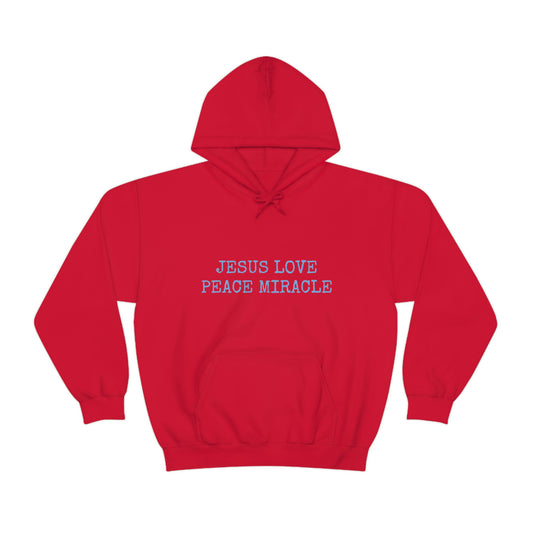 JESUS LOVE PEACE MIRACLE ™ HOODED SWEATSHIRT