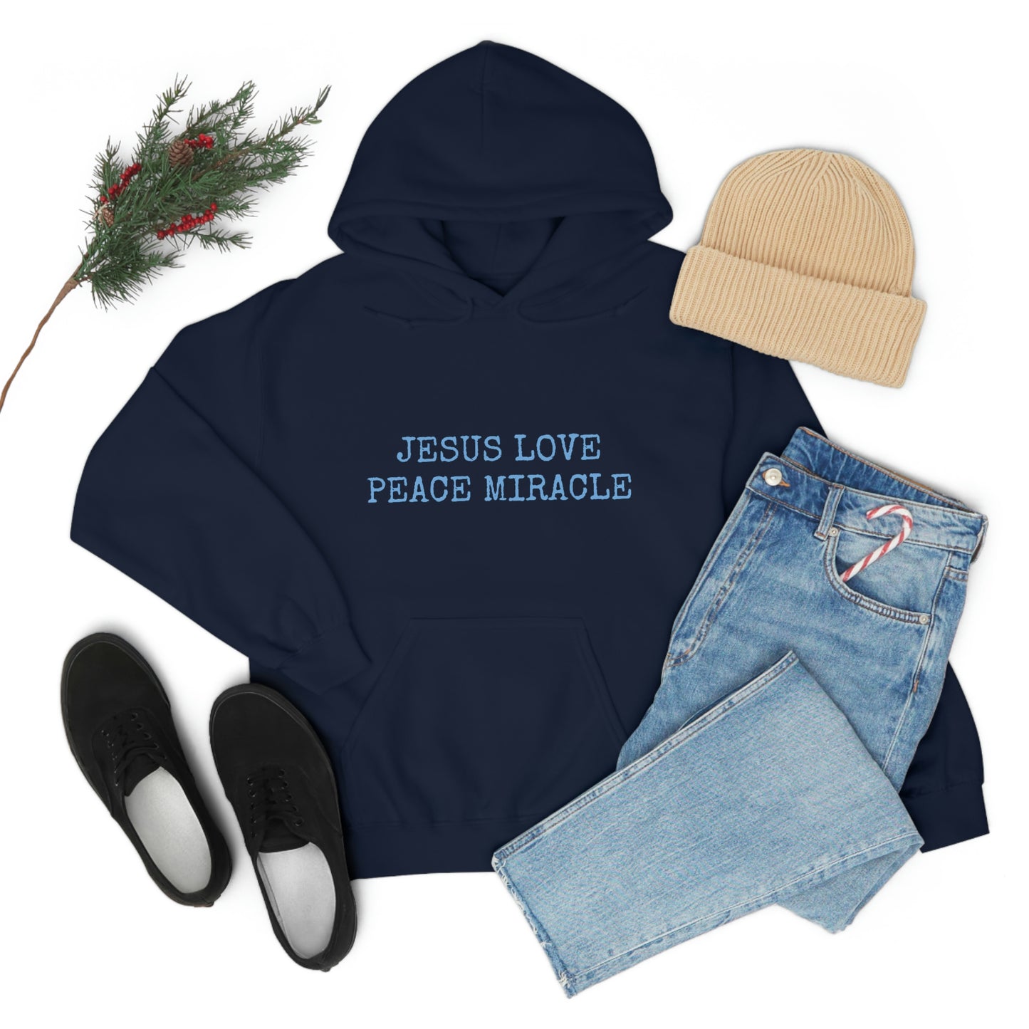 JESUS LOVE PEACE MIRACLE ™ HOODED SWEATSHIRT