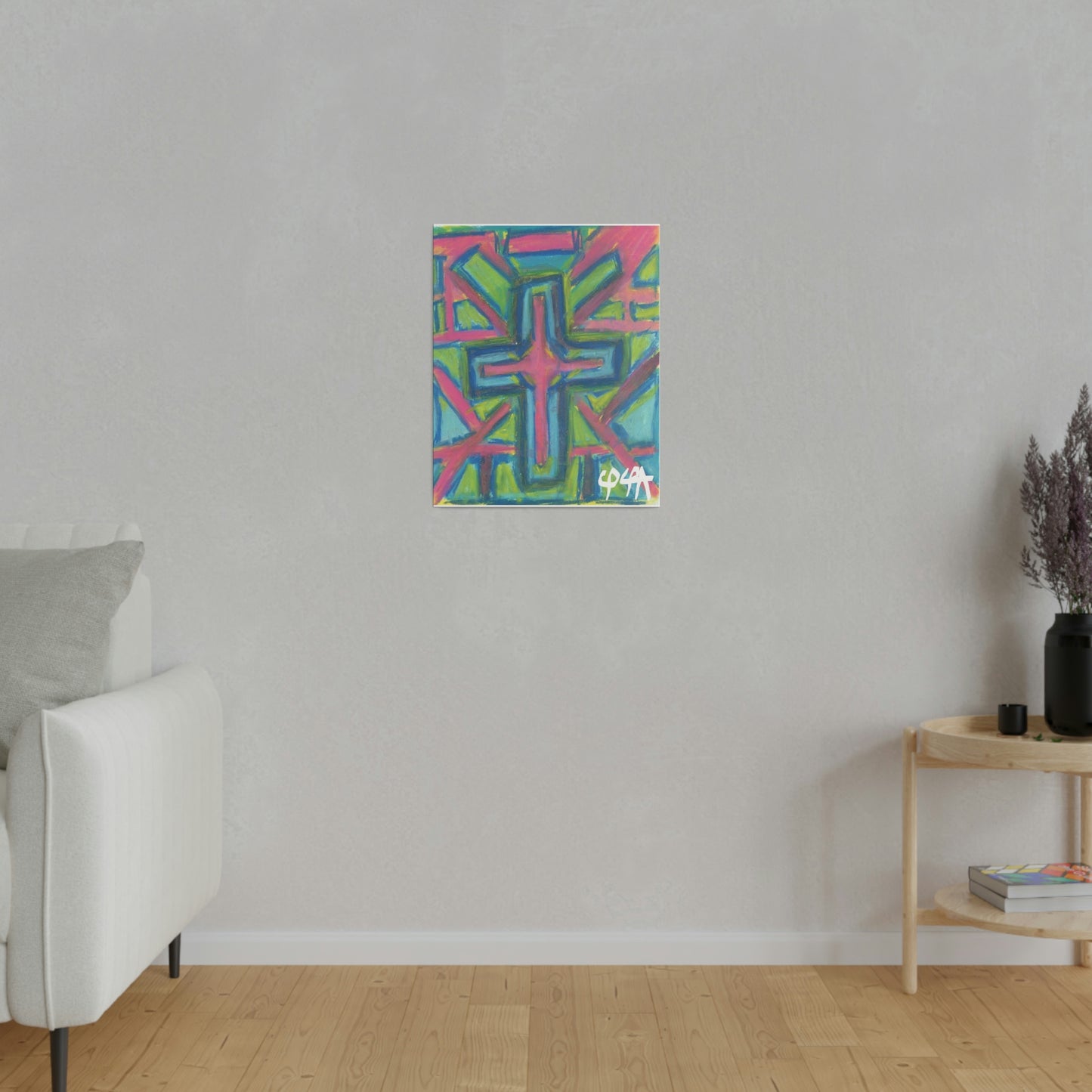 FINE ART RESURRECTION LIFE CROSS CANVAS (Matte Canvas, Stretched, 0.75")