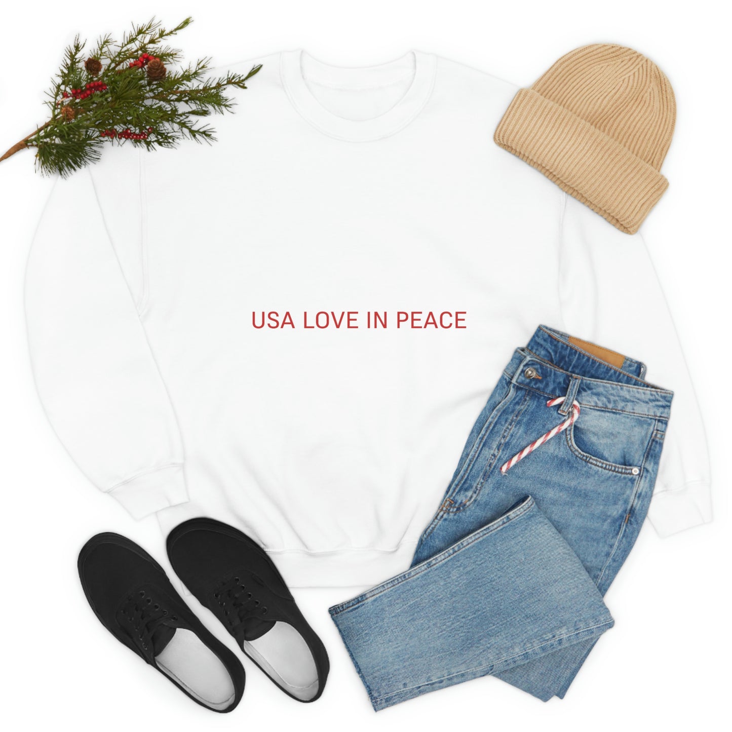 Unisex Heavy Blend™ Crewneck Sweatshirt  USA LOVE IN PEACE