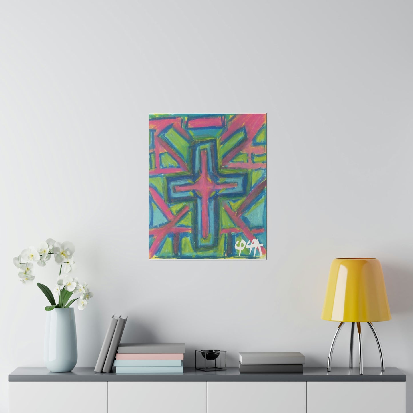 FINE ART RESURRECTION LIFE CROSS CANVAS (Matte Canvas, Stretched, 0.75")