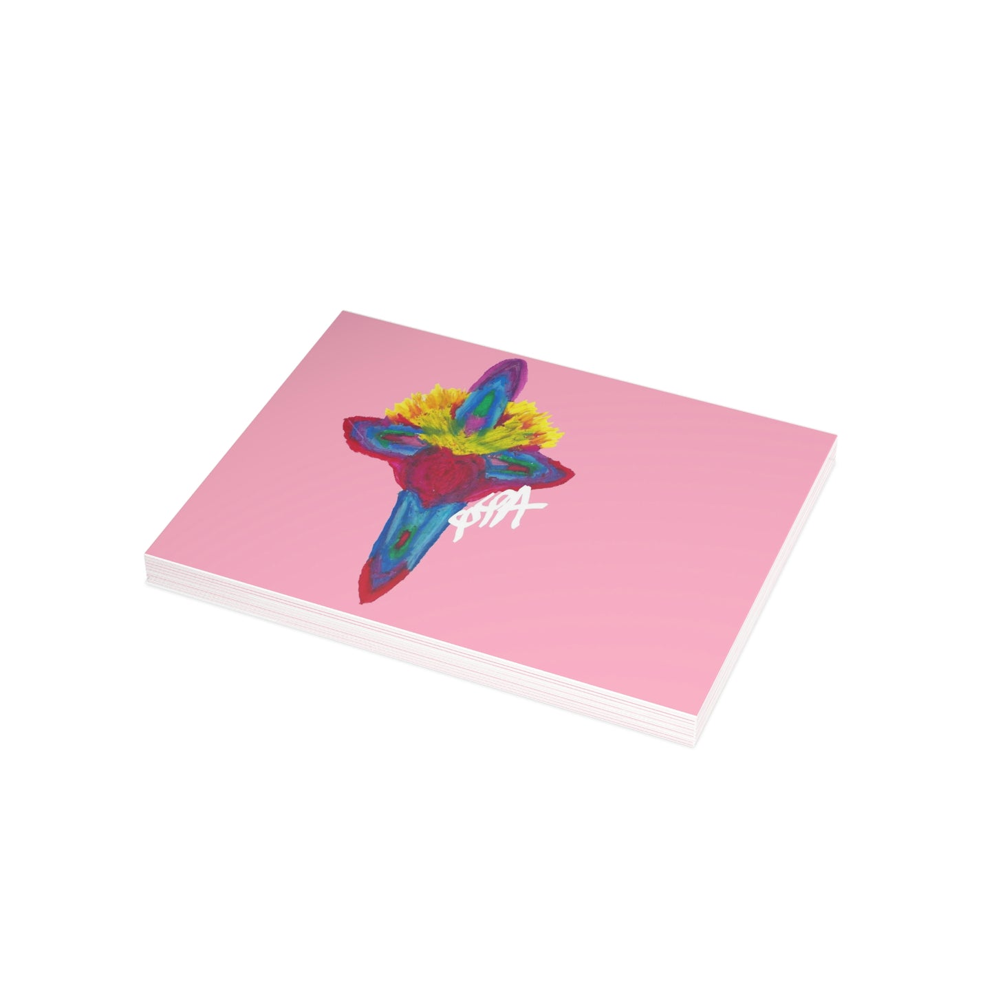 RESURRECTION CROSS SPIRITUAL PINK CARDS (Greeting Card Bundles (10, 30, 50 pcs))