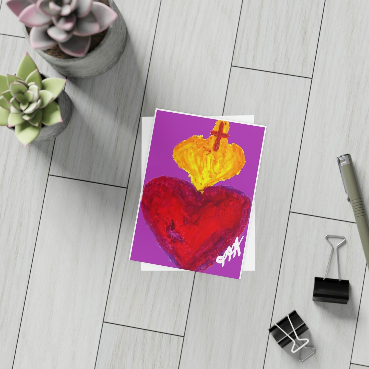 SACRED HEART PURPLE DAY CARDS (Greeting Card Bundles (10, 30, 50 pcs))