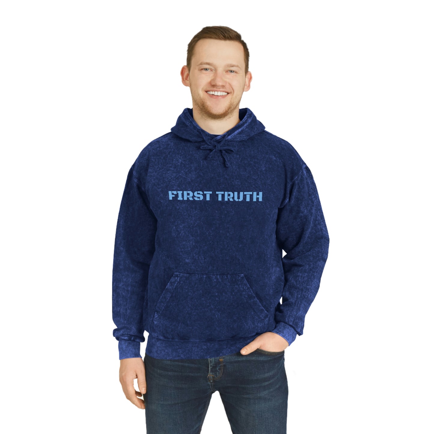 FIRST TRUTH UNISEX MINERAL WASH HOODIE